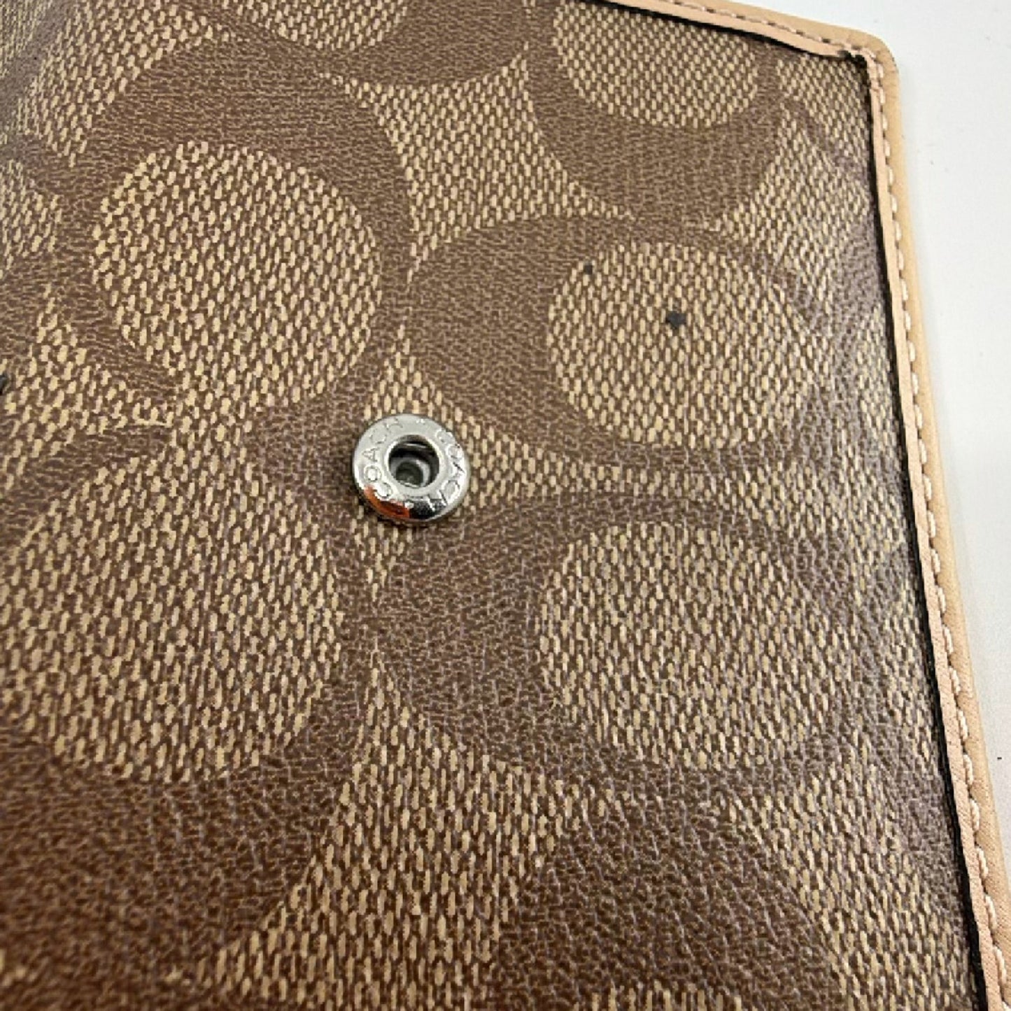 Coach Signature C 6-Ring Brown Coated Canvas Key Case