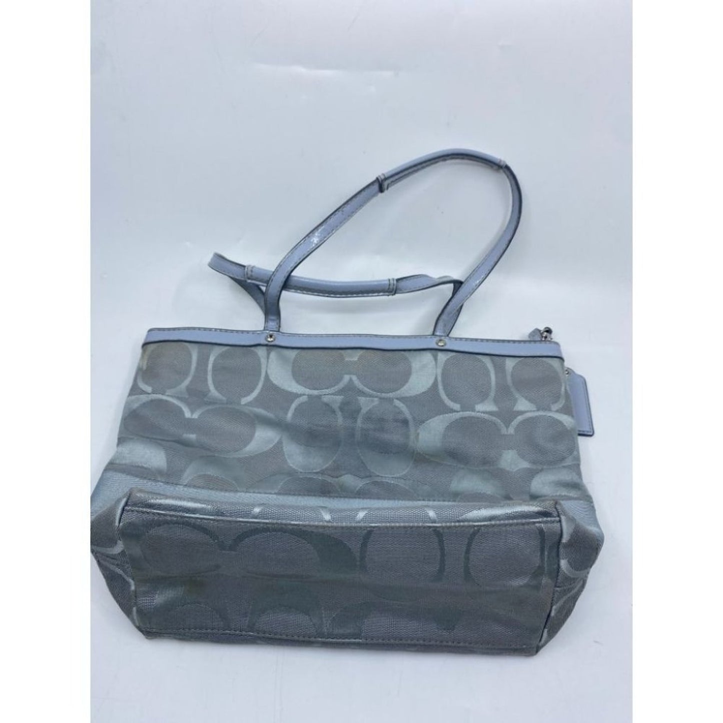 Coach Gray Jacquard Fabric Long Strap Tote Bag
