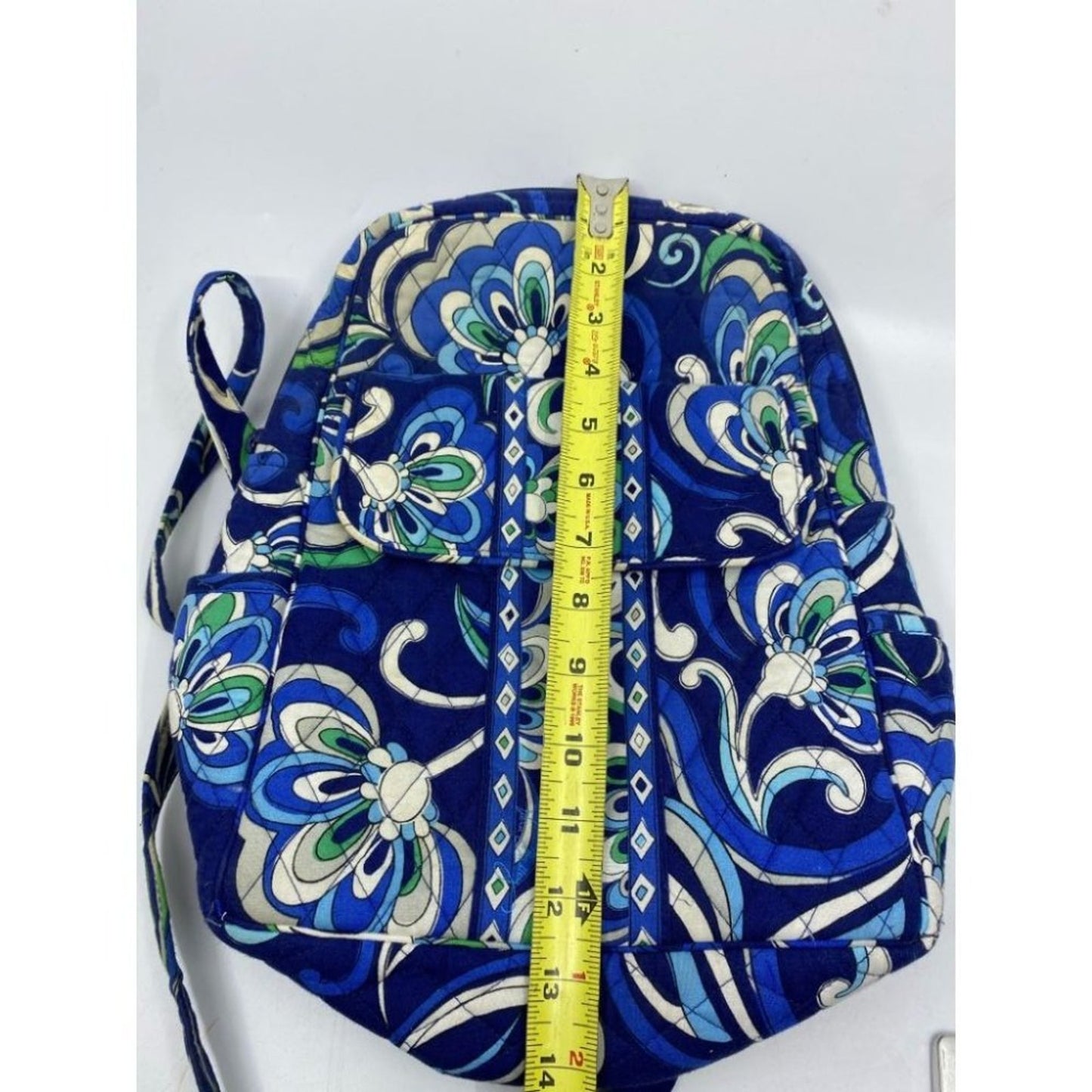 Vera Bradley Quilted Blue White Green Back Pack