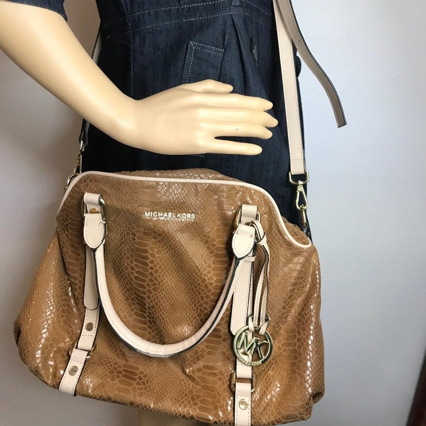 Michael Kors Snake Print Leather CrossBody Bag
