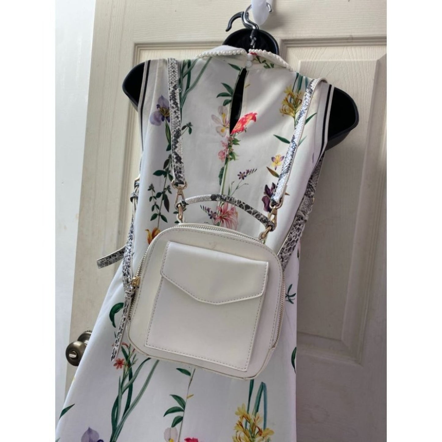 Free People Faux Leather White Back Pack