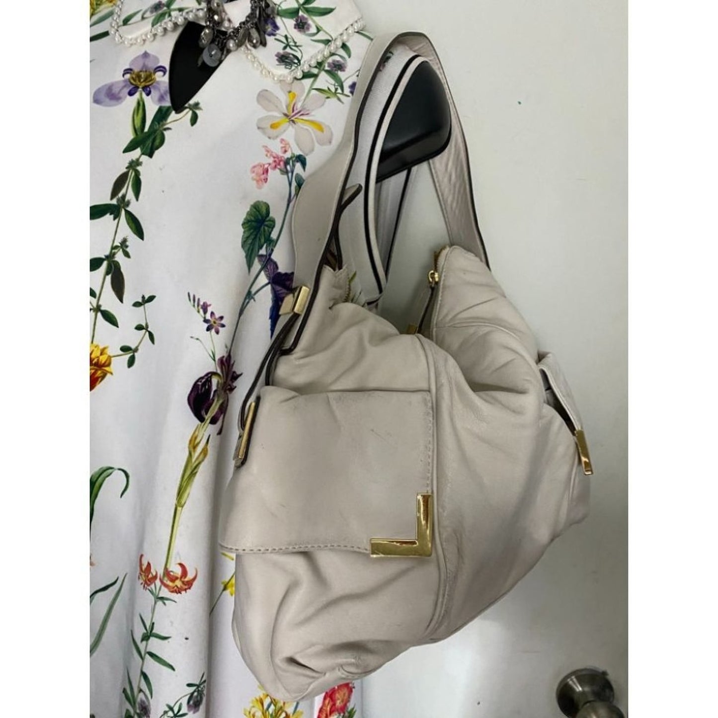 Michael Kors White Large Hobo Bag