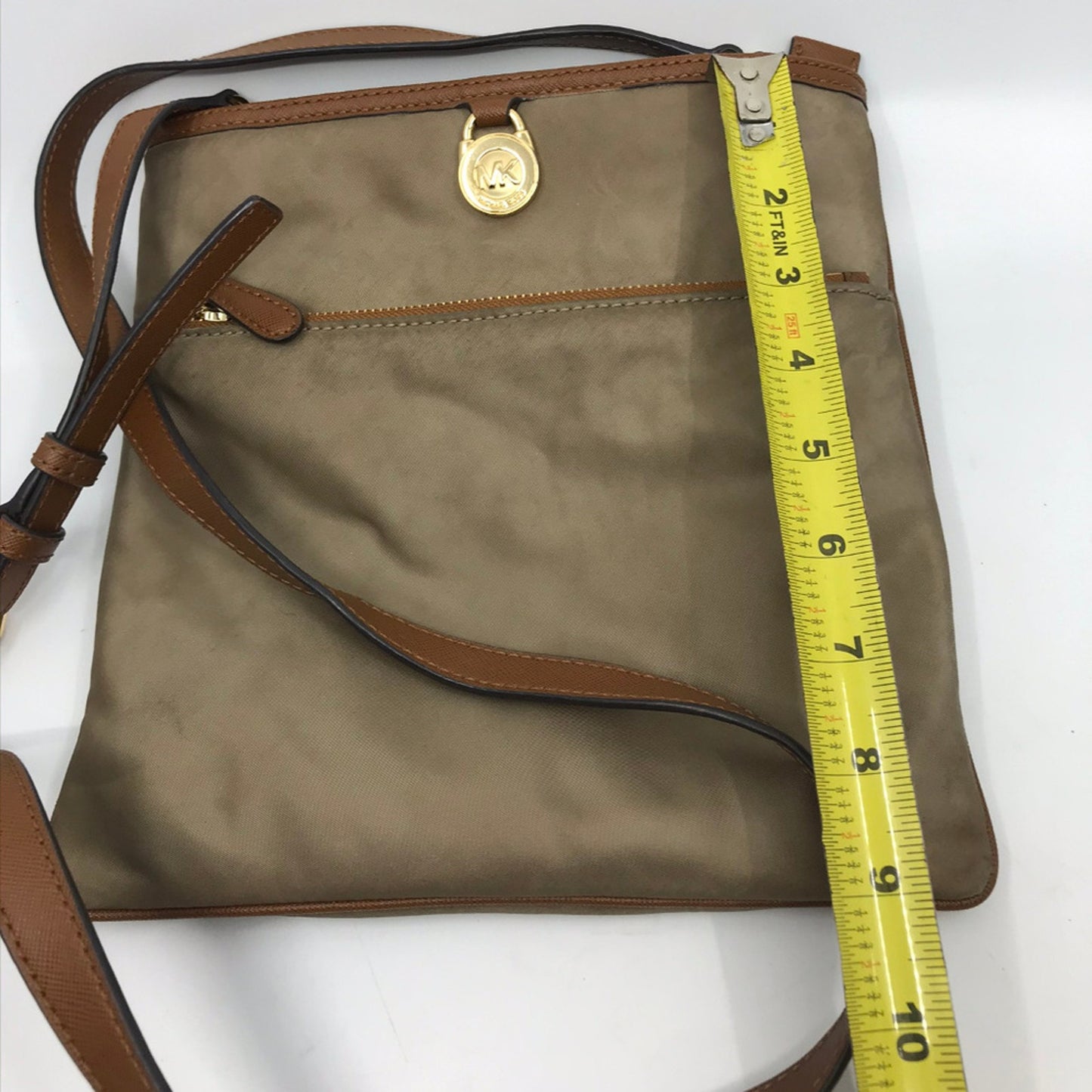 Michael Kors Tan Nylon Shoulder Bag