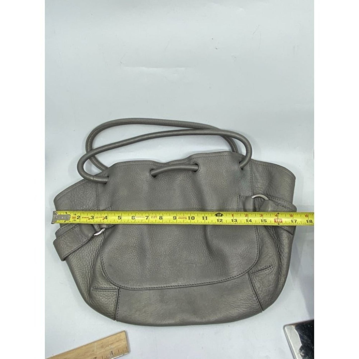 COLE HAAN Gray Large Leather Tote/ Shoulder Bag