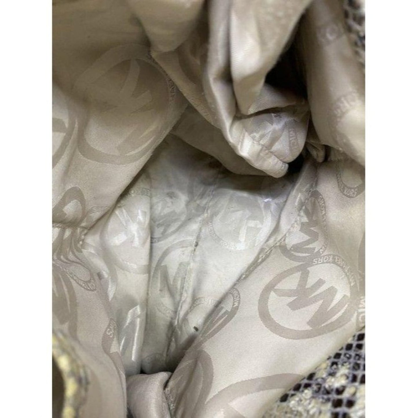 michael kors bag snake print beige leather tote