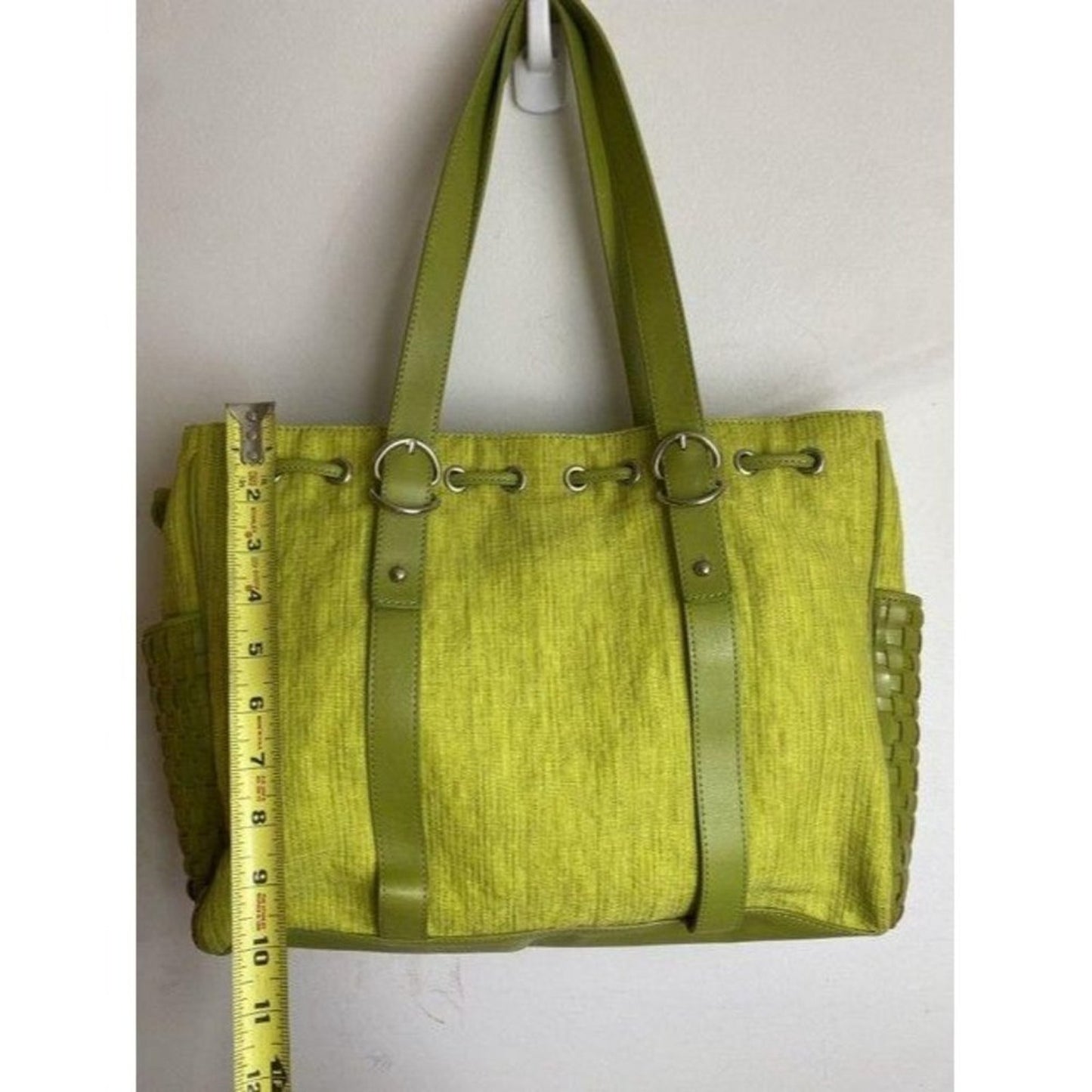 kenneth cole bag green fabric tote