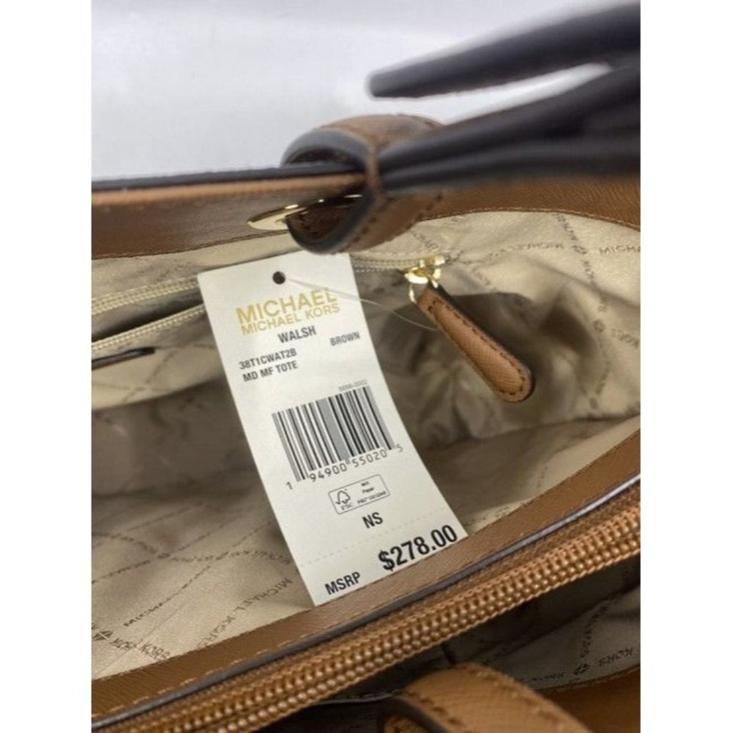 Michael Kors Walsh Borwn Leather Shoulder Bag