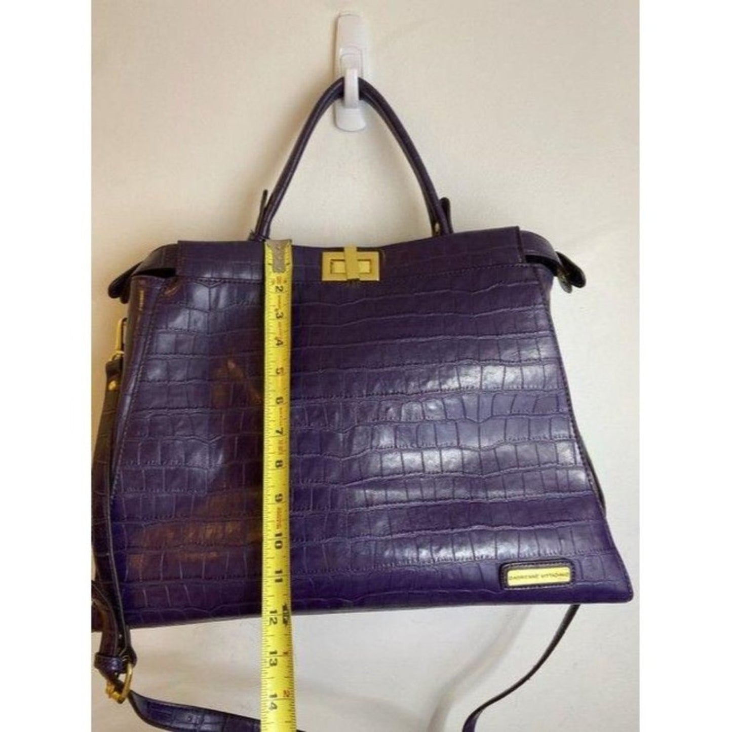 adrienne vittadini crossbody w w stra purple leath