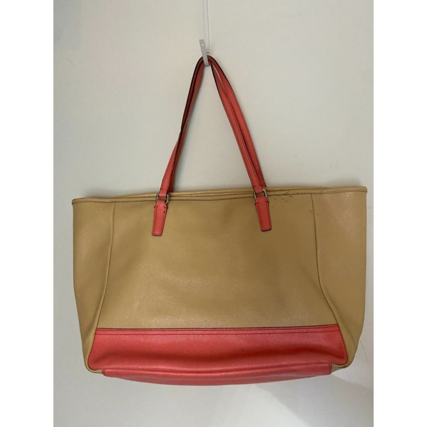 COACH Large Tan Orange Leather Tote/ Shoulder Bag