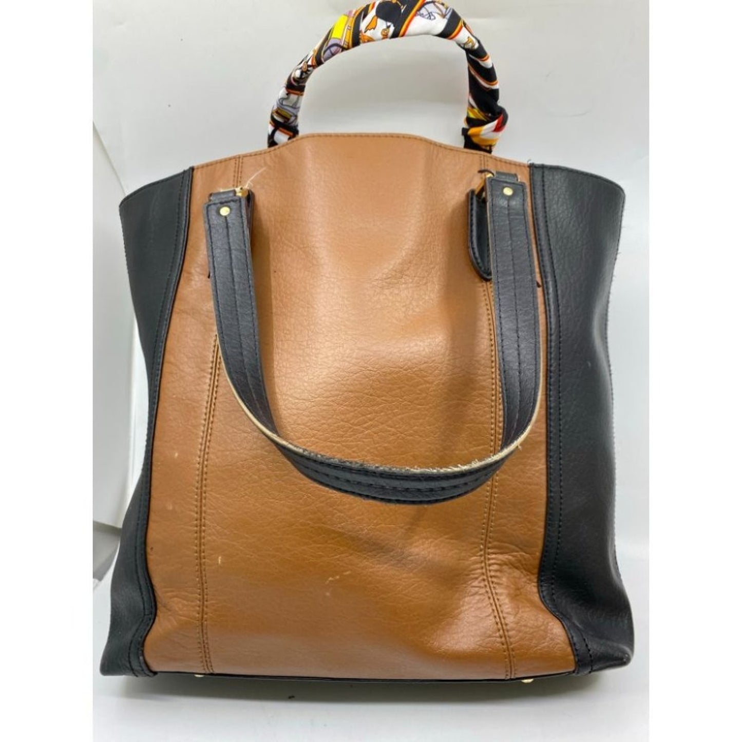 Ralph Lauren Black Brown Faux Leather Shoulder Bag