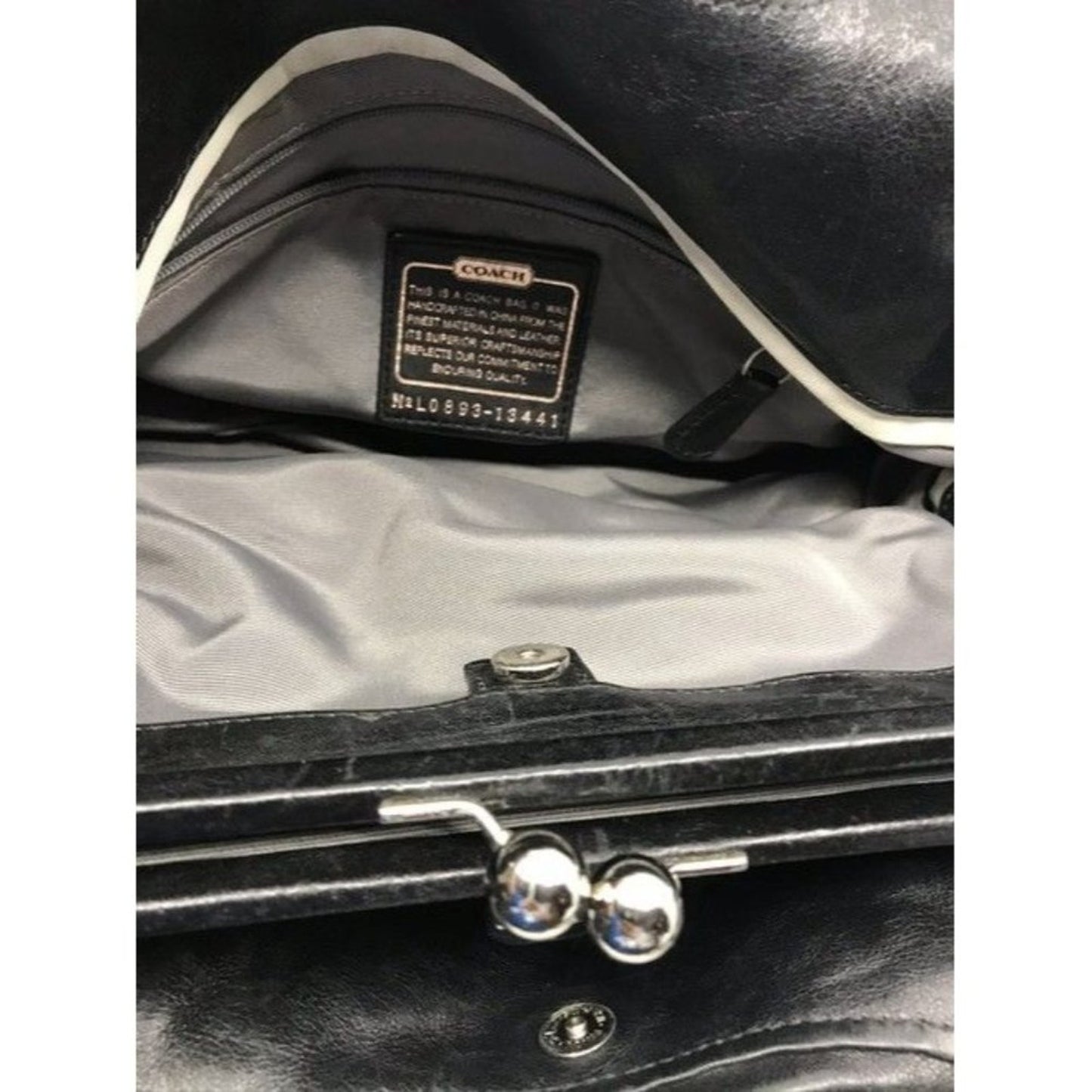 Coach Triple Compartment Style Large Blackgray Fabric Tote
