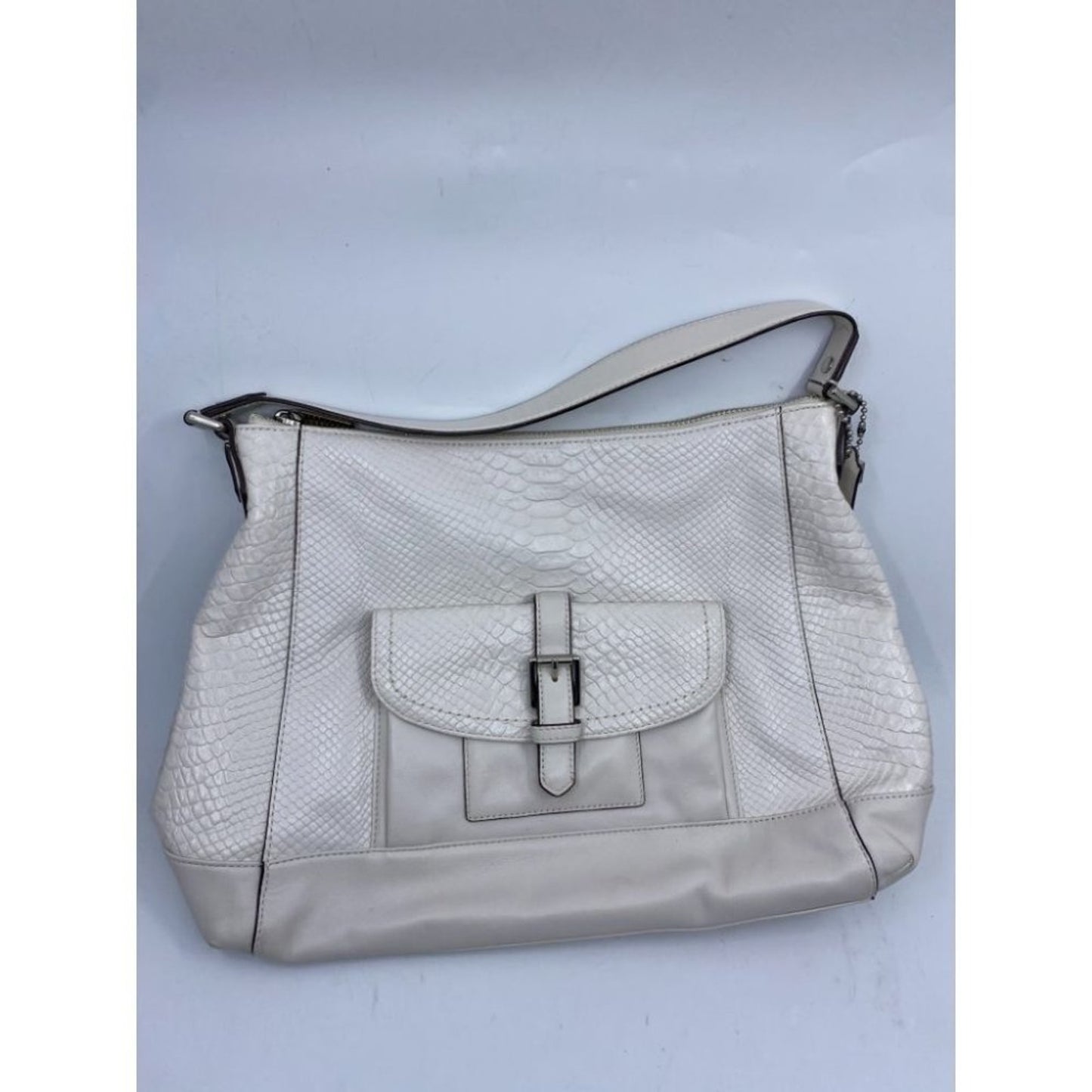 COACH Large White Leather Tote Bag