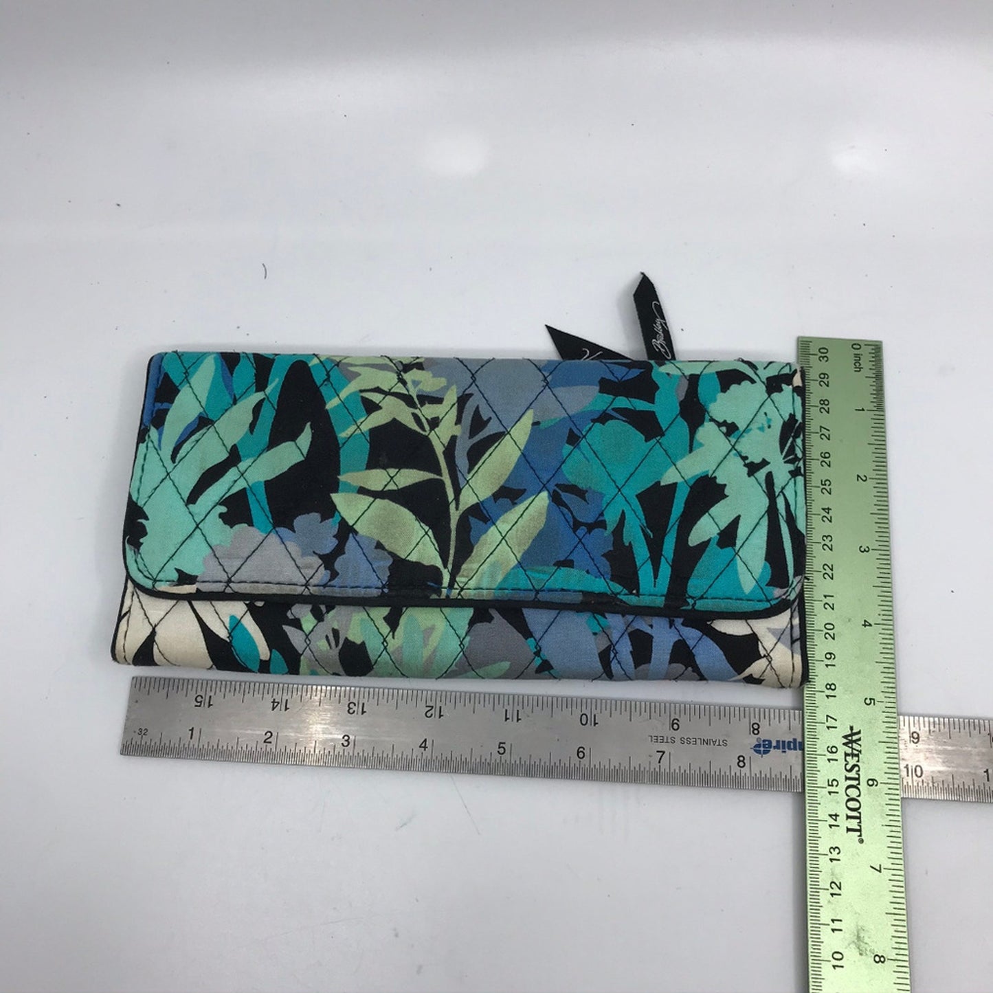 Vera Bradley Floral Design Blue Fabric Wallet