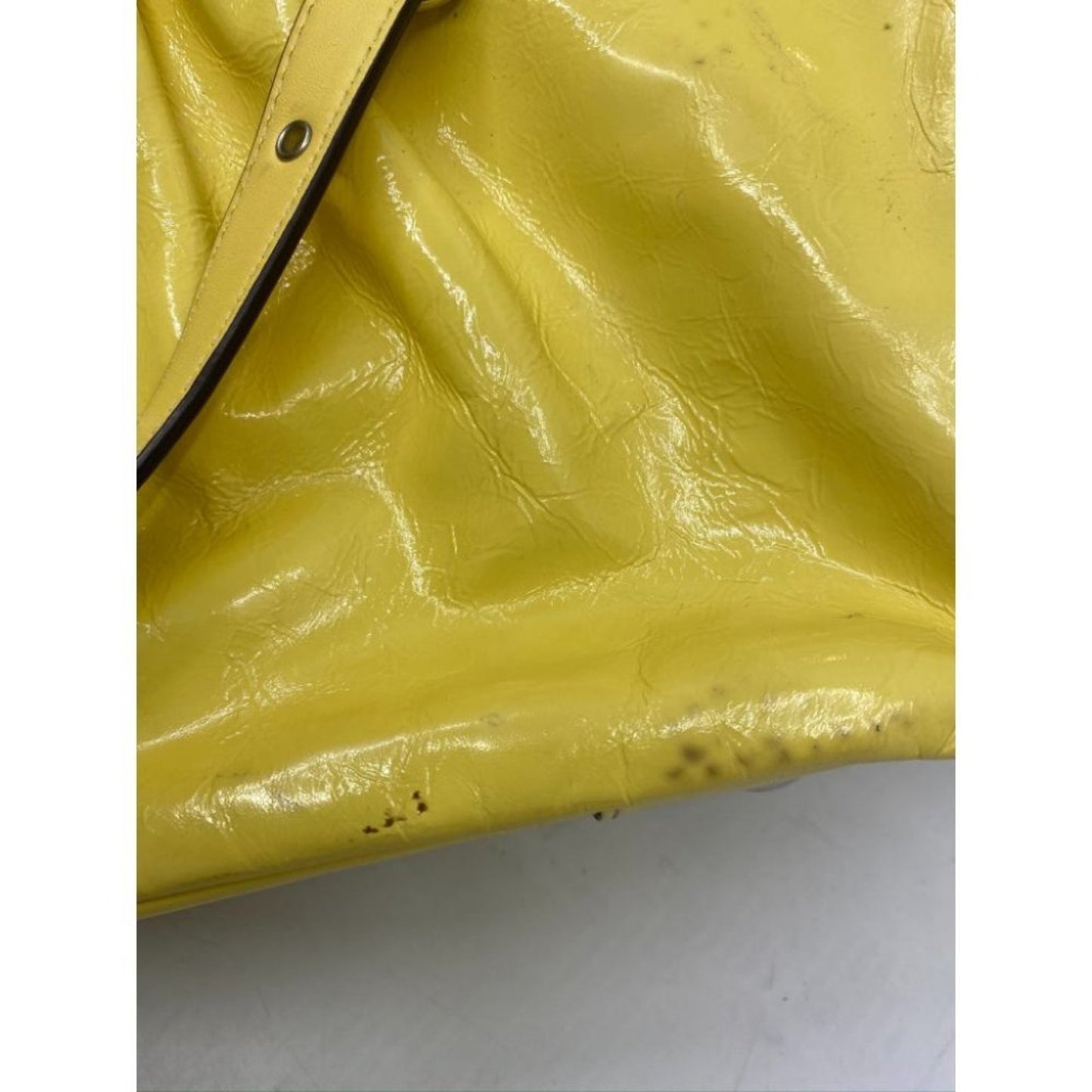 COACH Medium Patent Leather Shoulder Bag Yellow