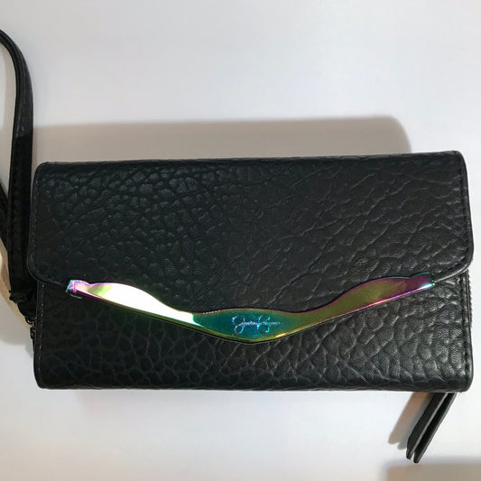 Jessica Simpson Black Leather Wristlet