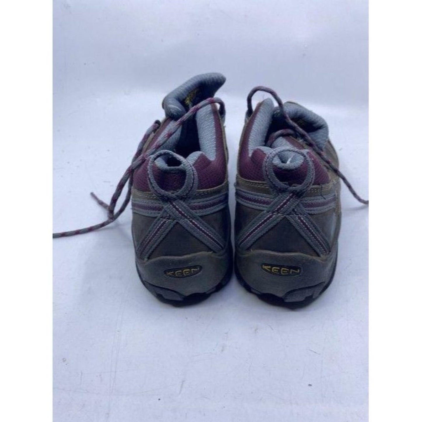 Keen Tan Purple Gray Lace Up Work Bootsbooties Siz