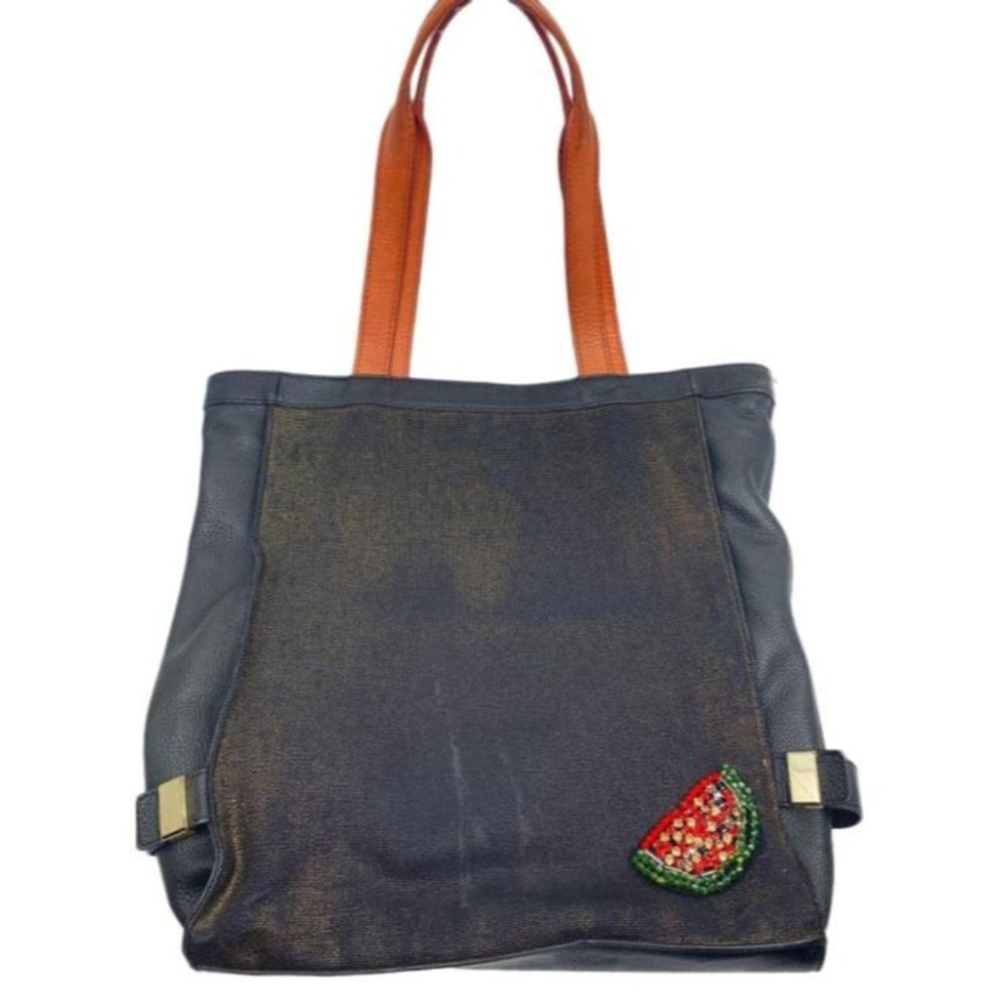 Botkier w/Customized Appliqués Large Gray Tan Tote