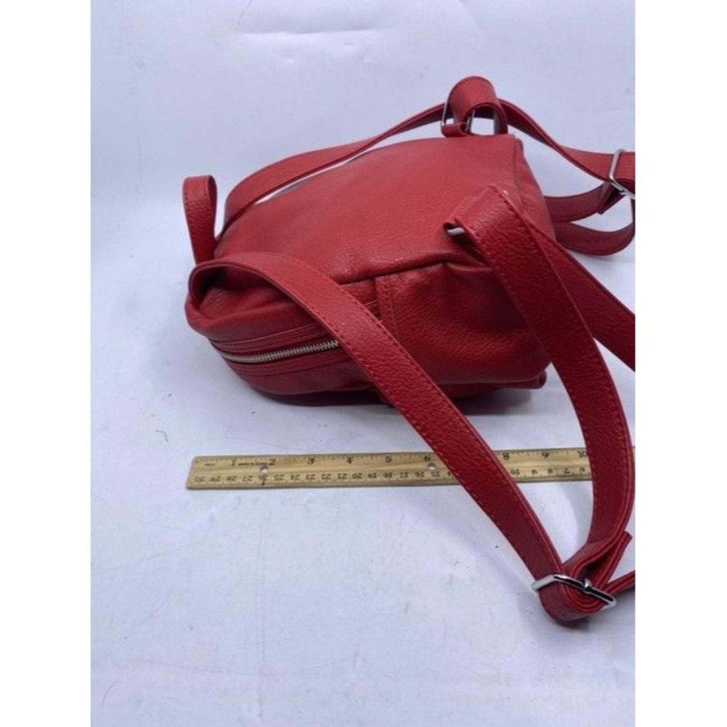 Steve Madden Mini Red Faux Leather Backpack