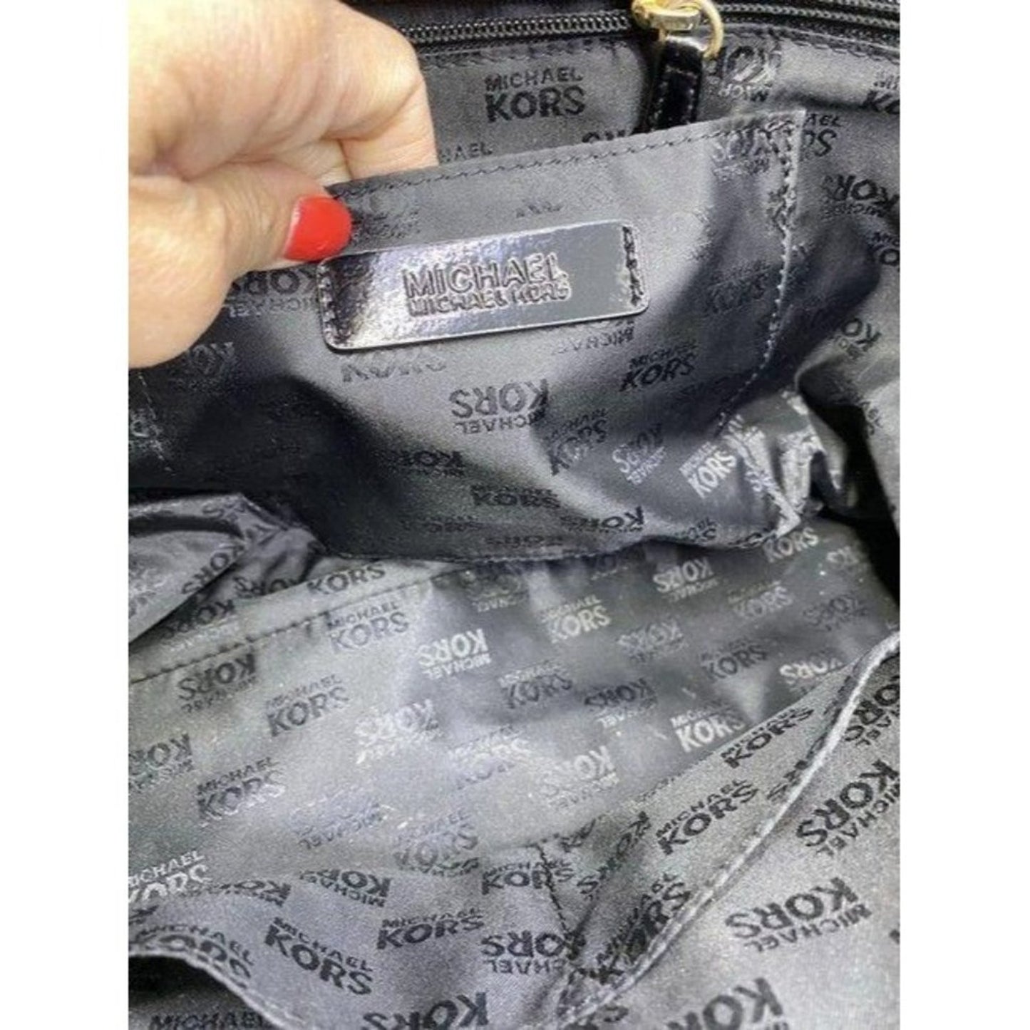 michael kors shopping nautical fabric black white