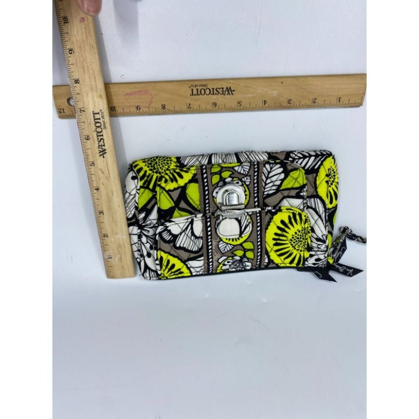 Vera Bradley White Green Black Gray Cosmetic Bag