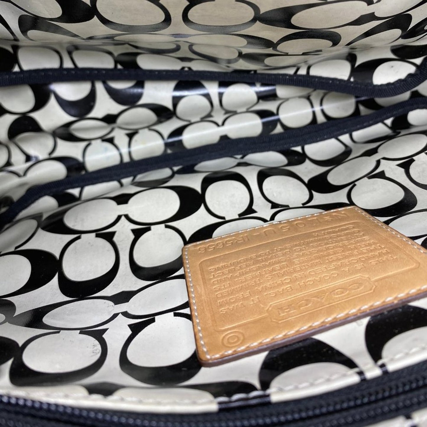 COACH M Size Black Fabric Shoppers Tote