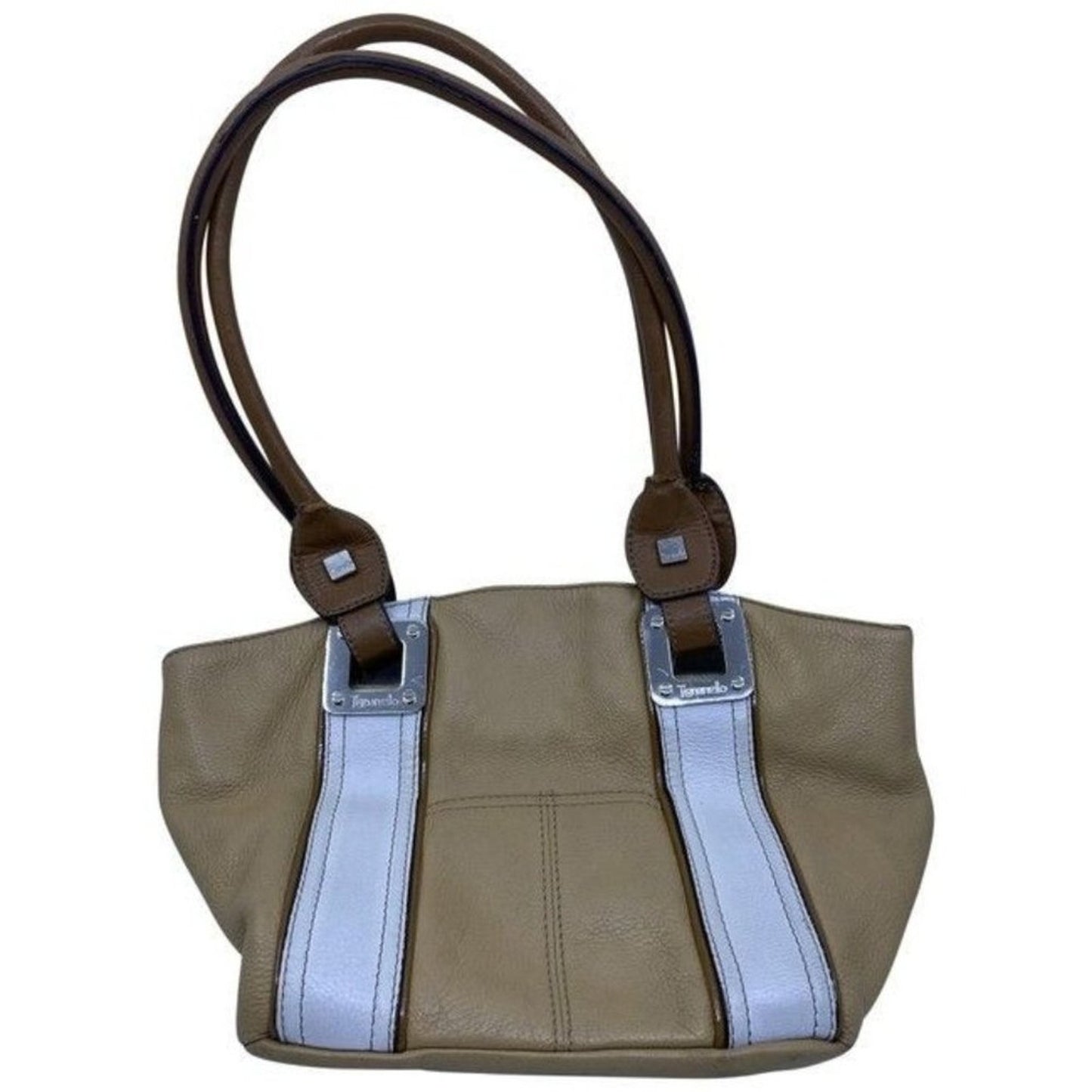 Tignanello Multi Pocket Browm Leather Shoulder Bag