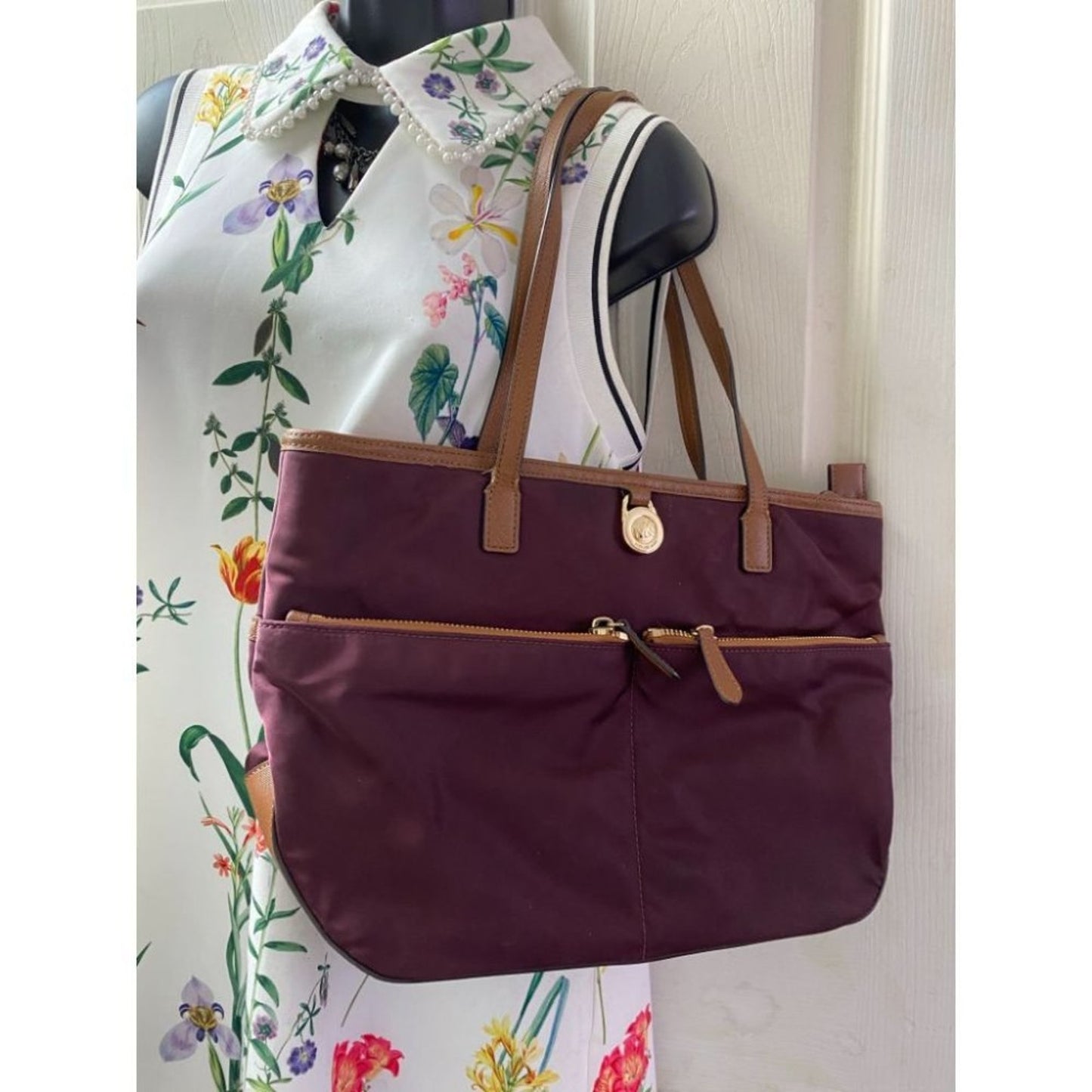 Michael Kors Purple Nylon Tote Bag
