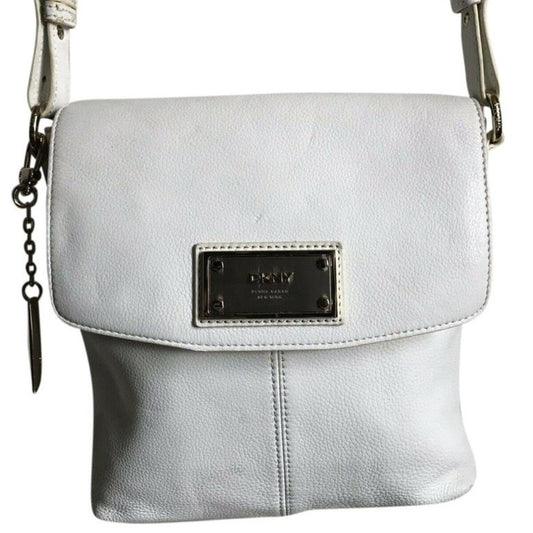 DKNY Small White Leather Crossbody Bag