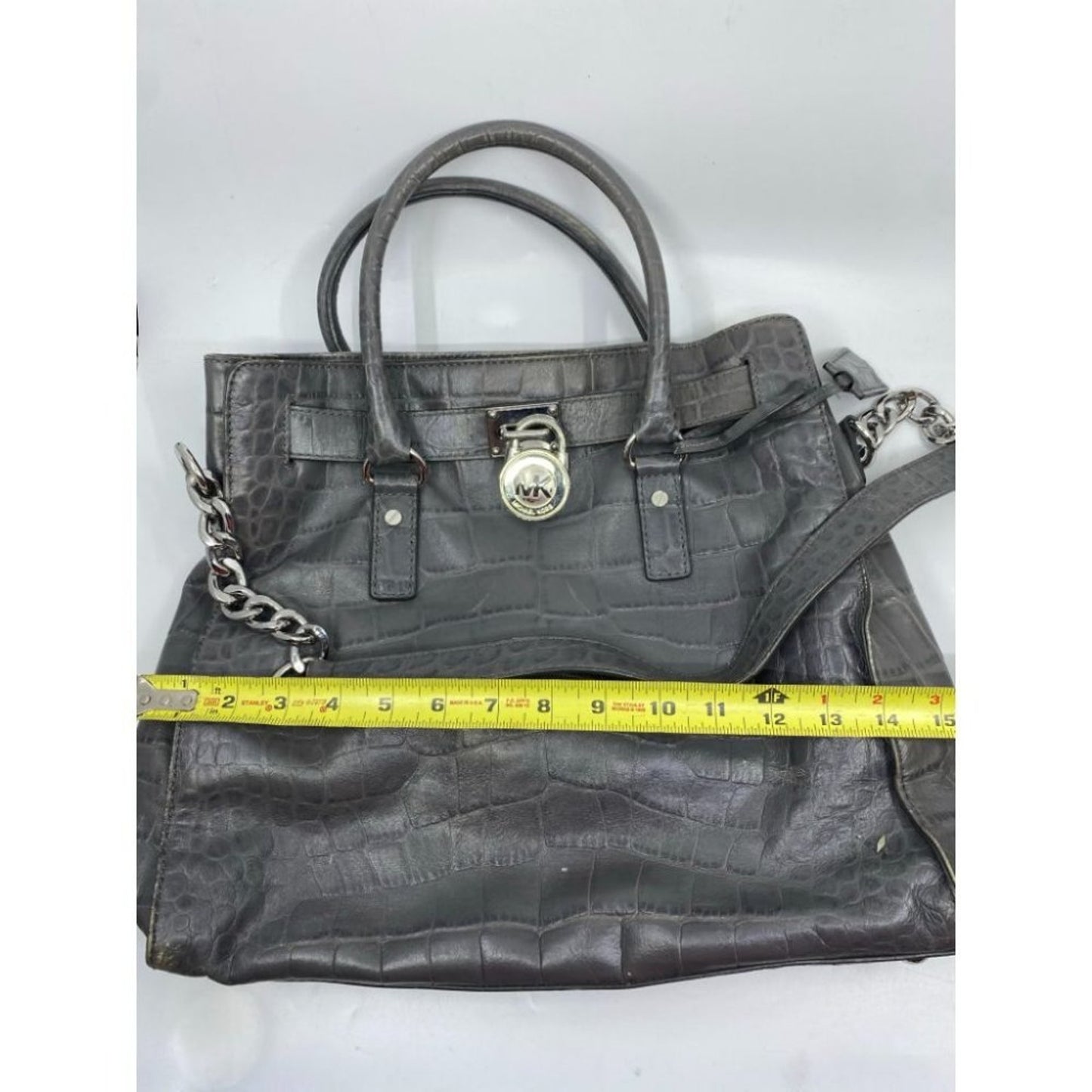 Michael Kors Leather Olive Black Hamilton Bag