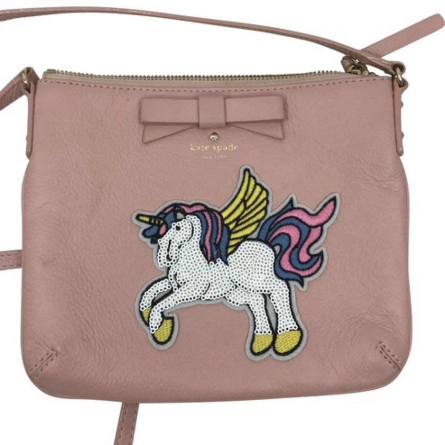 Kate Spade Pink Leather Customized Crossbody Bag