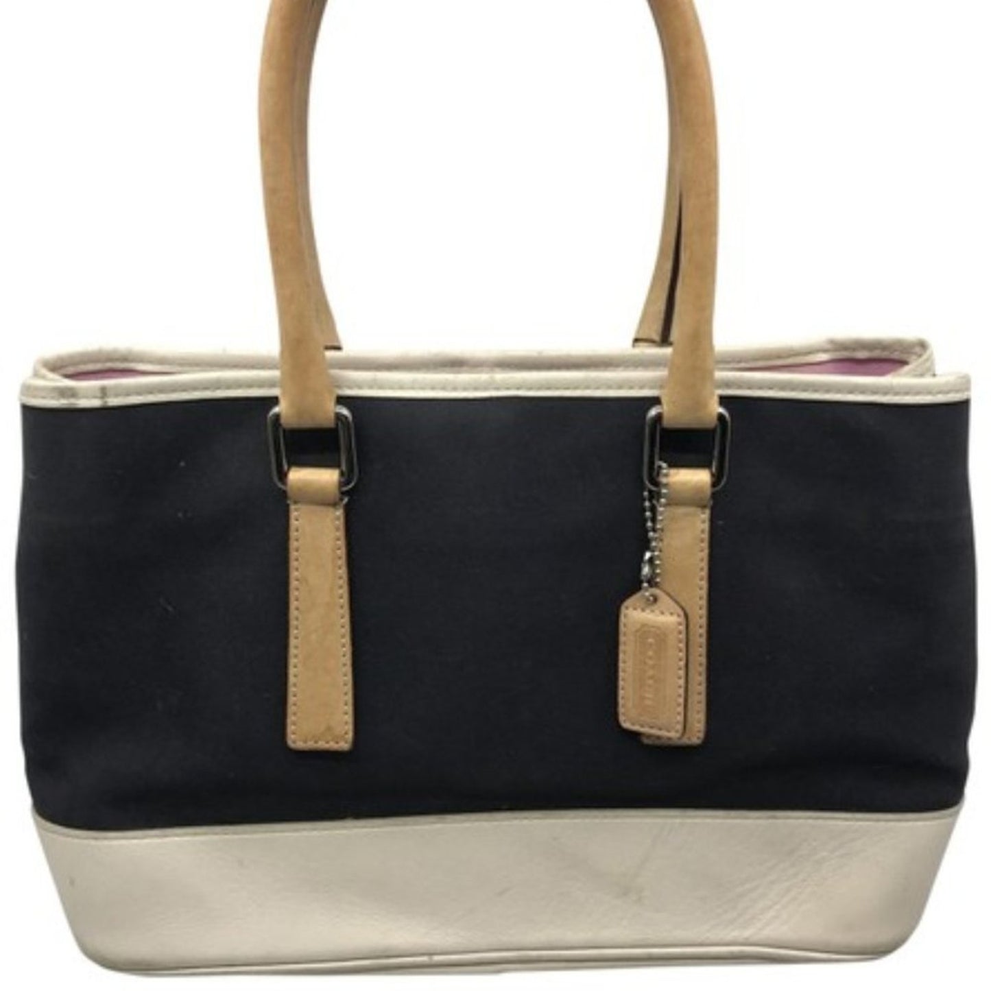 COACH Black White Fabric Tote Bag