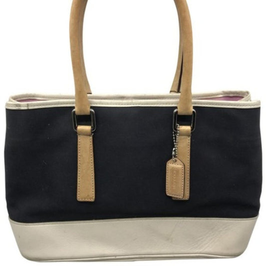 COACH Black White Fabric Tote Bag