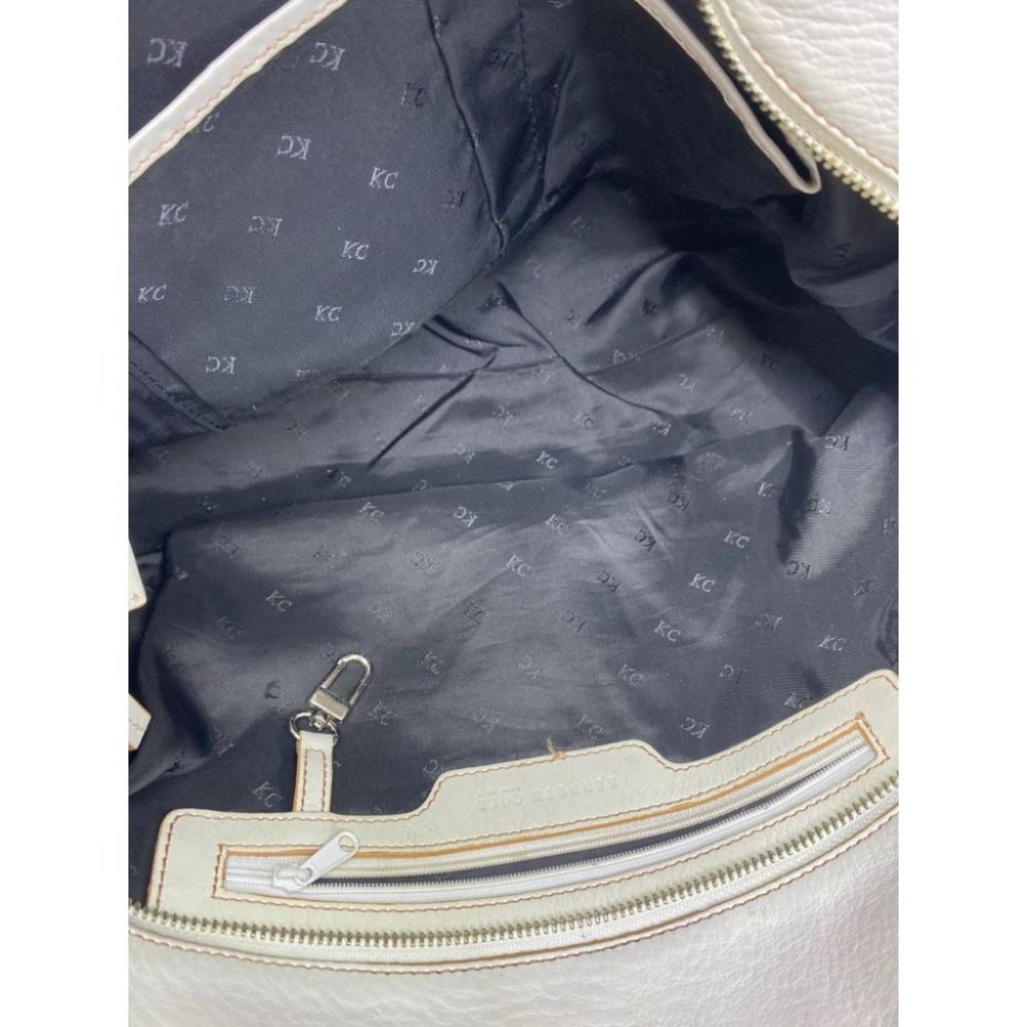 Kenneth Cole White Large Leather Shoulder Bag