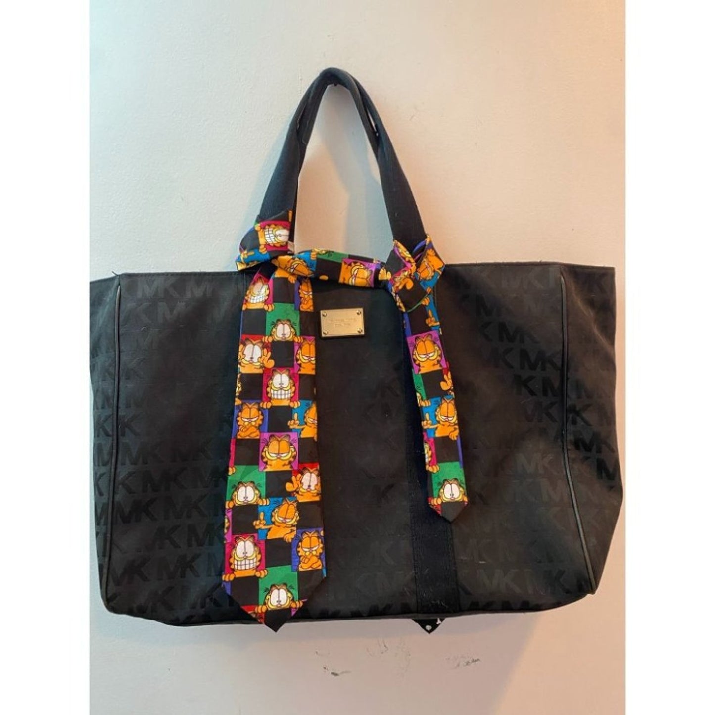 MICHAEL KORS XL All Over Logo Fabric Night Bag