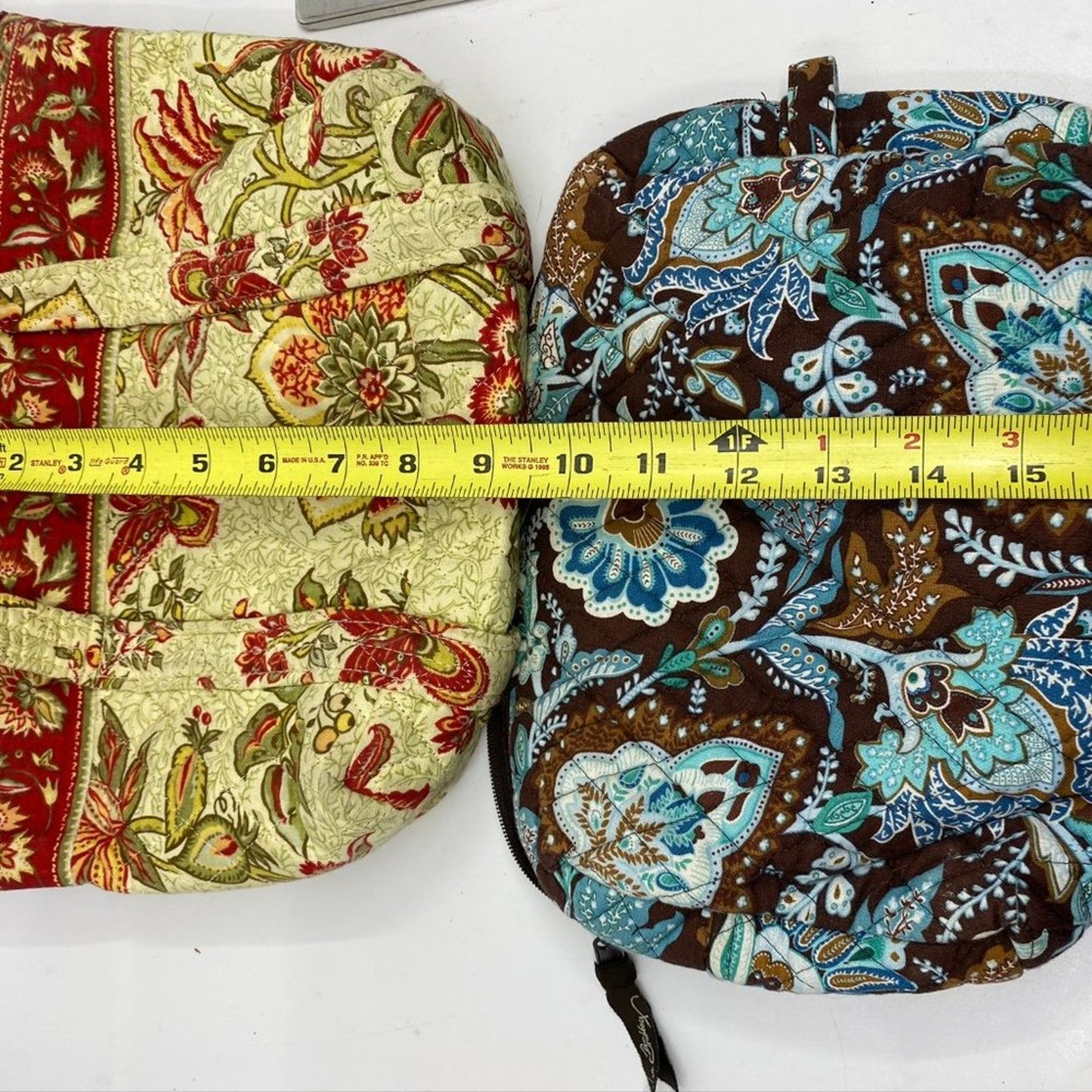 Lot of 3 Unbranded Floral Fabric Quilted Bags
