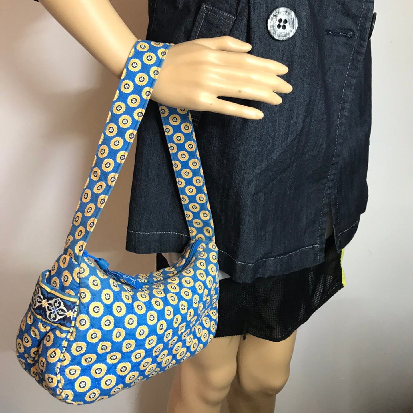 Vera Bradley Blue Tan Nylon Small Handbag