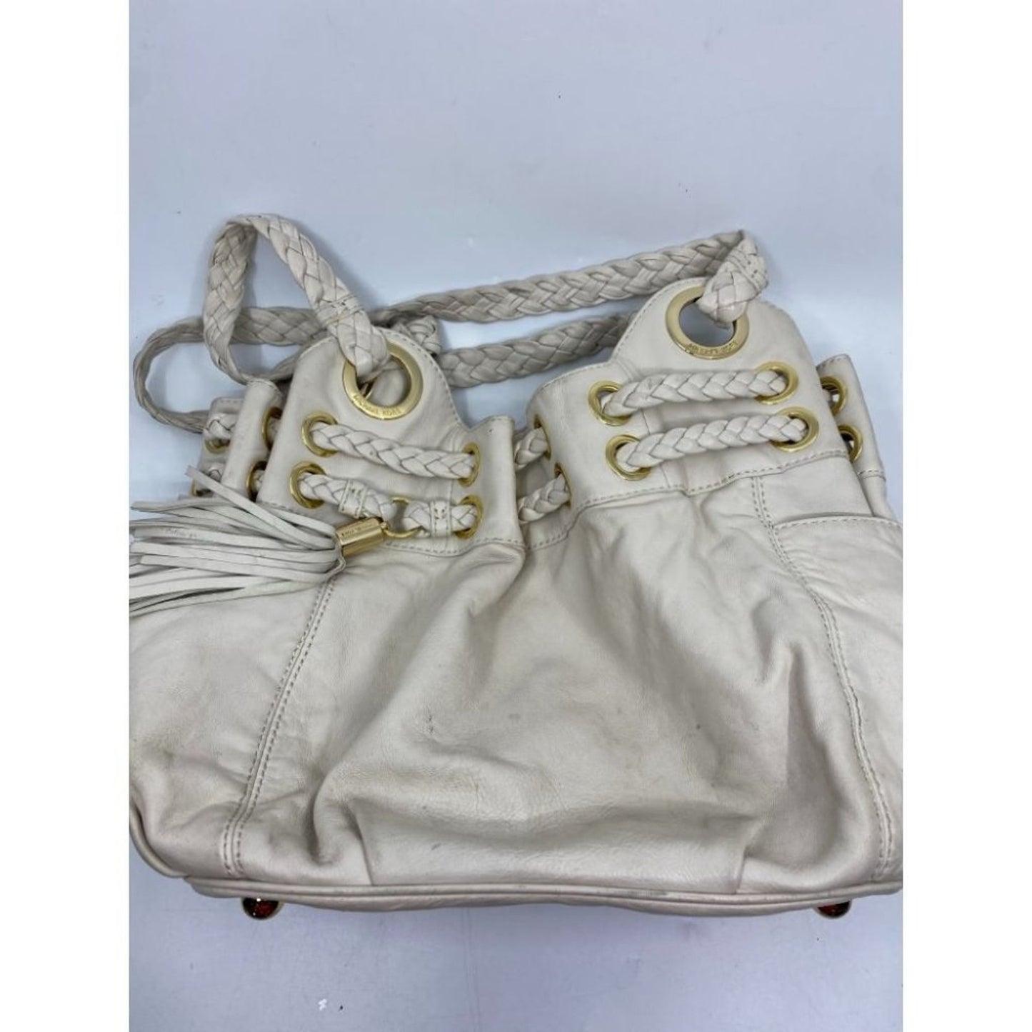 Michael Kors Lamb Leather Cream Shoulder Bag LG/MD