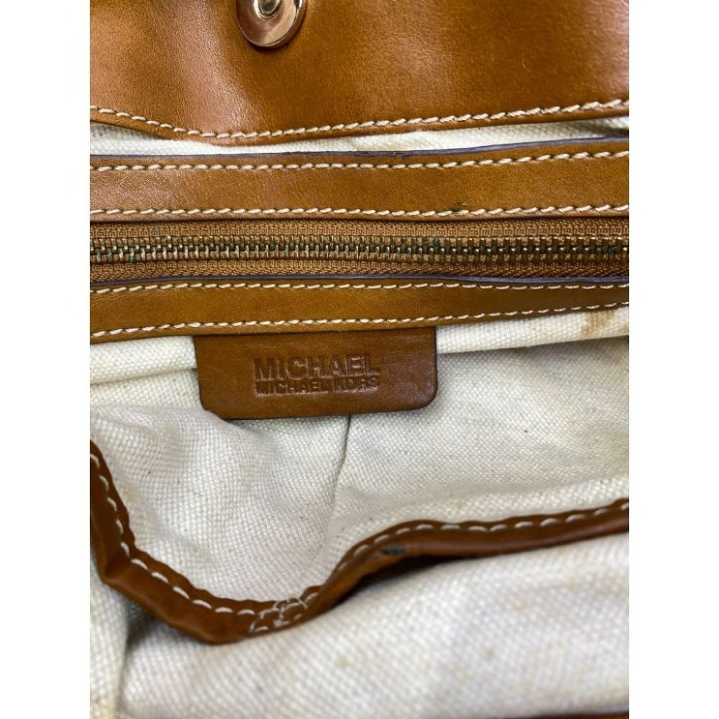 Michael Kors Yellow Brown Woven Tote Bag