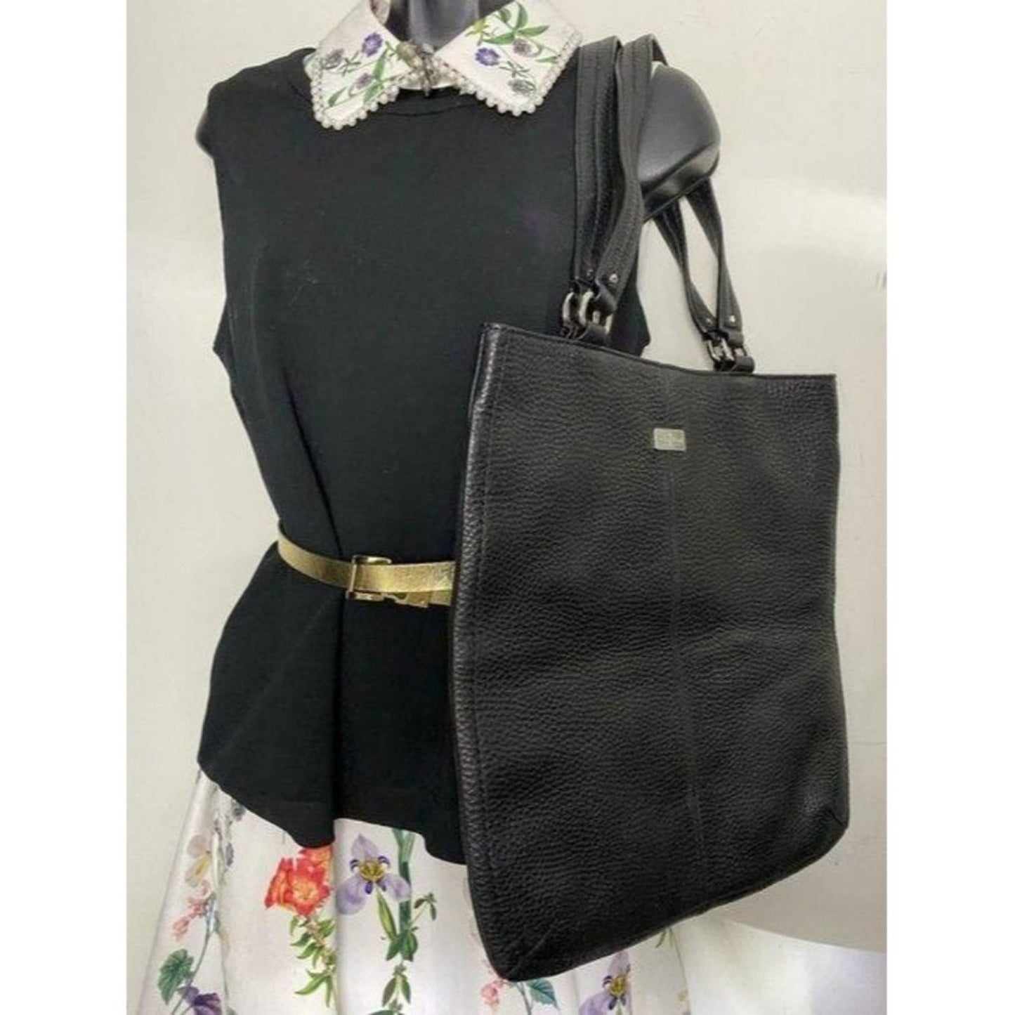 cole haan xl black leather shoulder bag