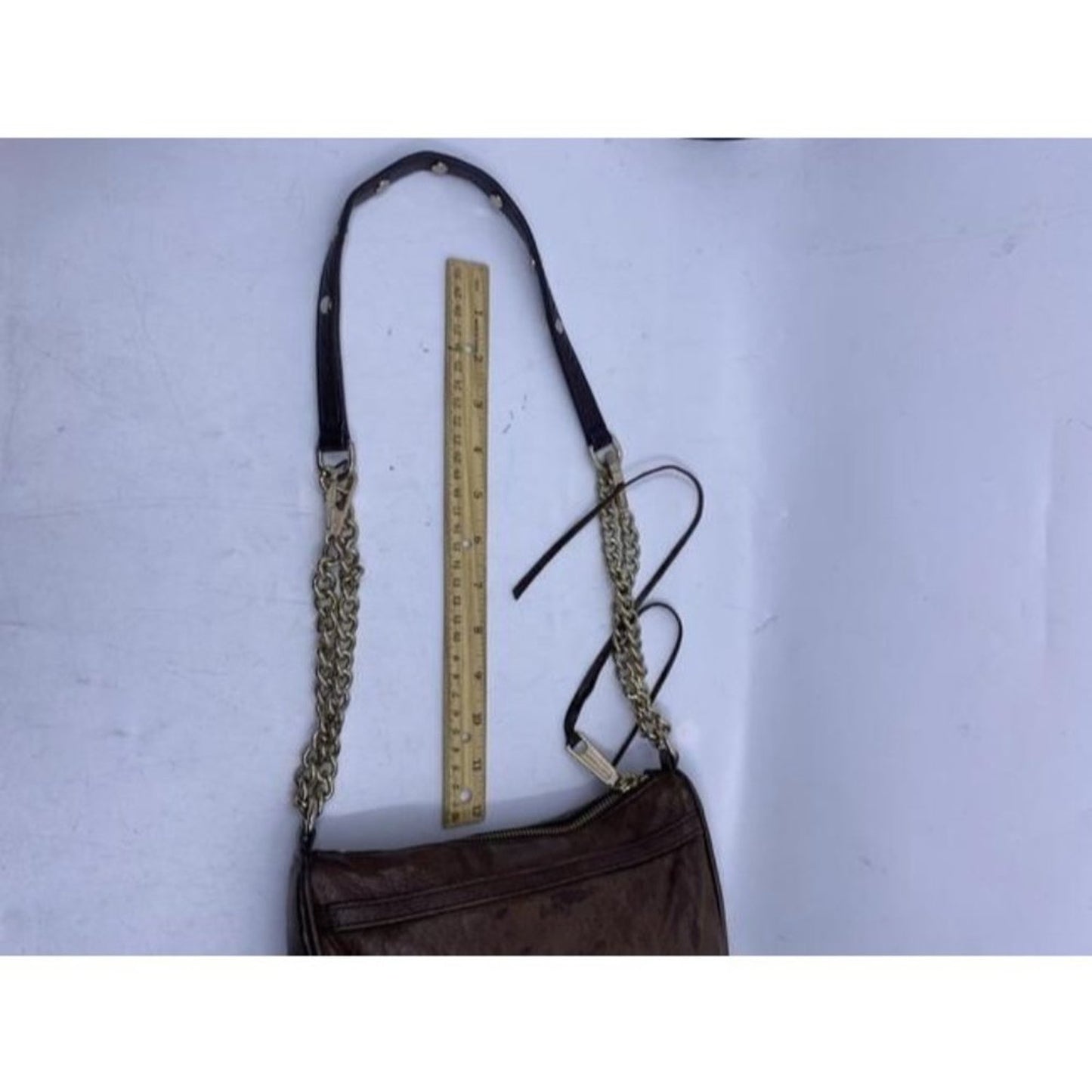 Rebecca Minkoff Unique Front Clasp Dual Compartment Brown Leather Should…