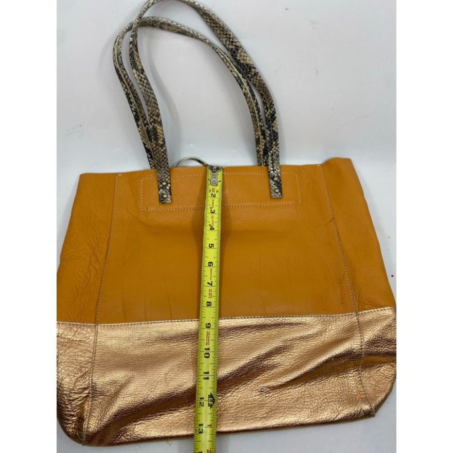 Rafe Orange Gold Leather Handbag