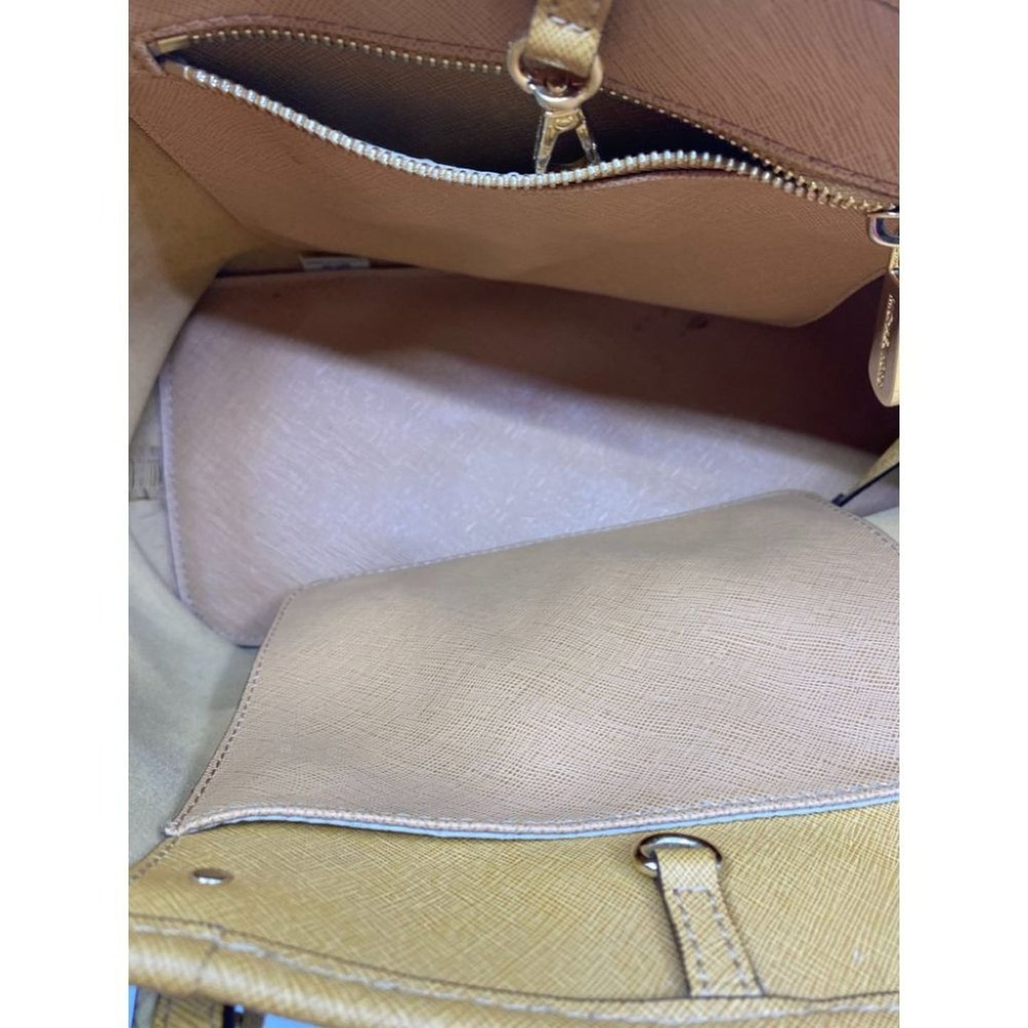 Michael Kors Orange Saffiano Leather Het Set Bag
