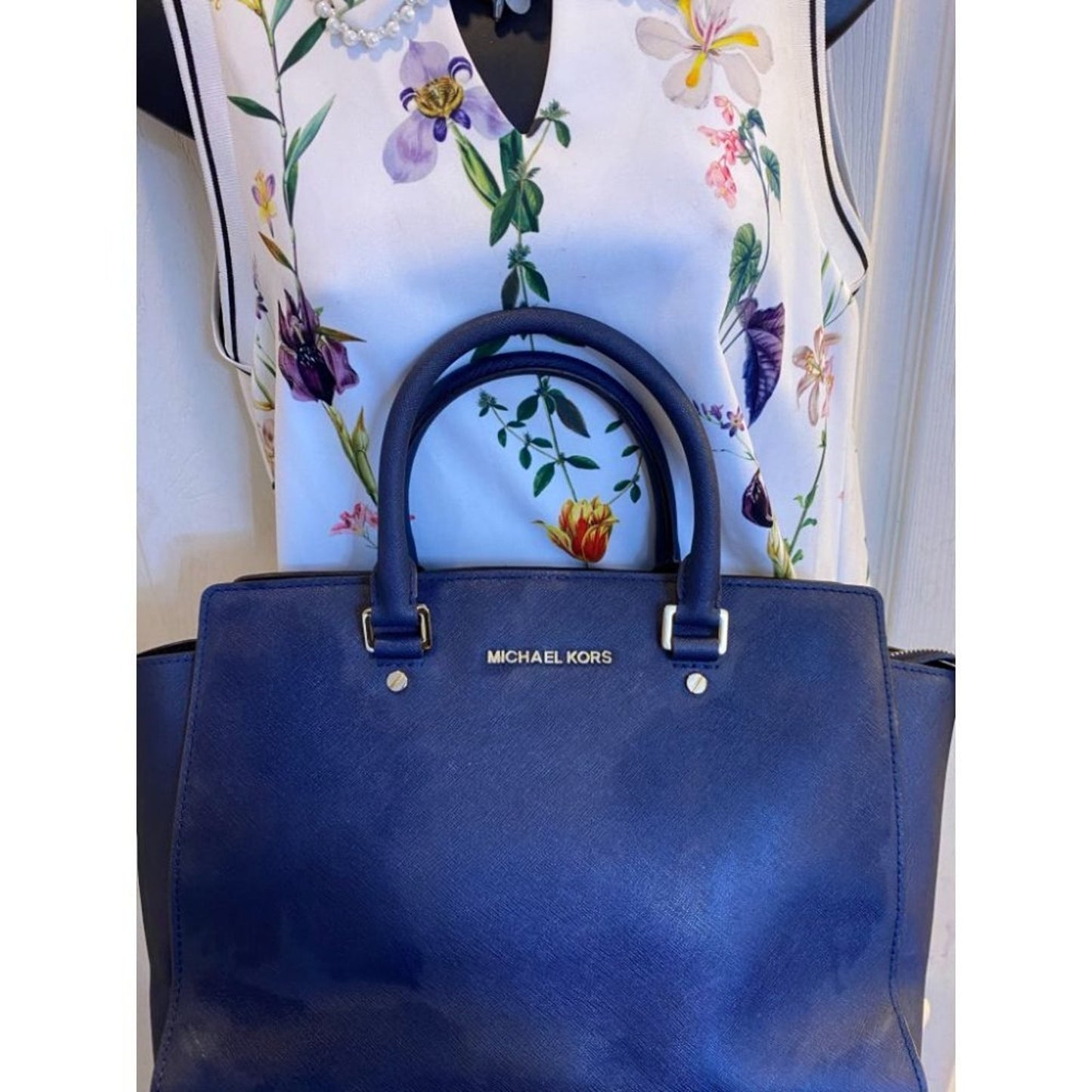 Michael Kors Blue Selma Bag MSRP $390