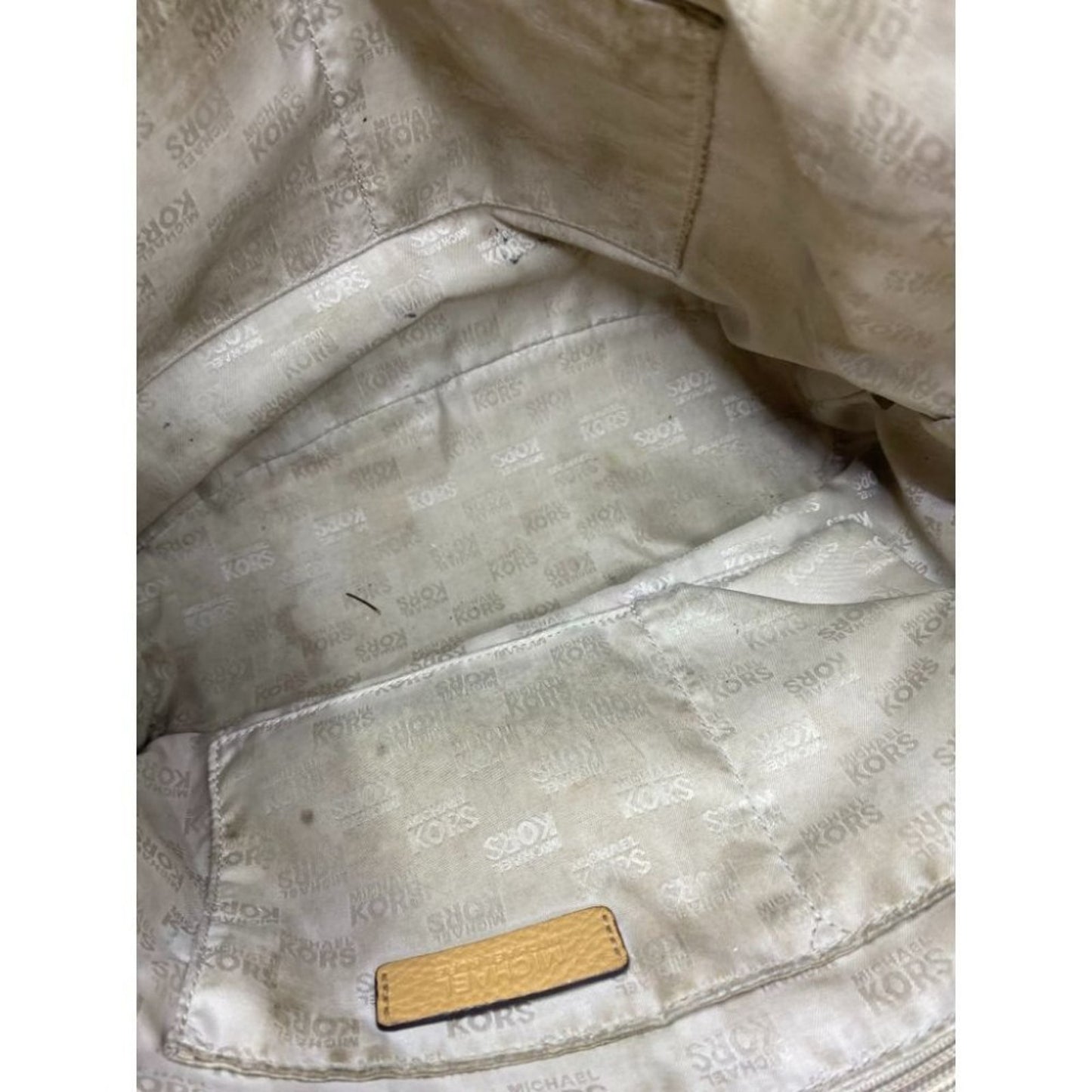 Michael Kors Classic Beige Leather Tote Bag