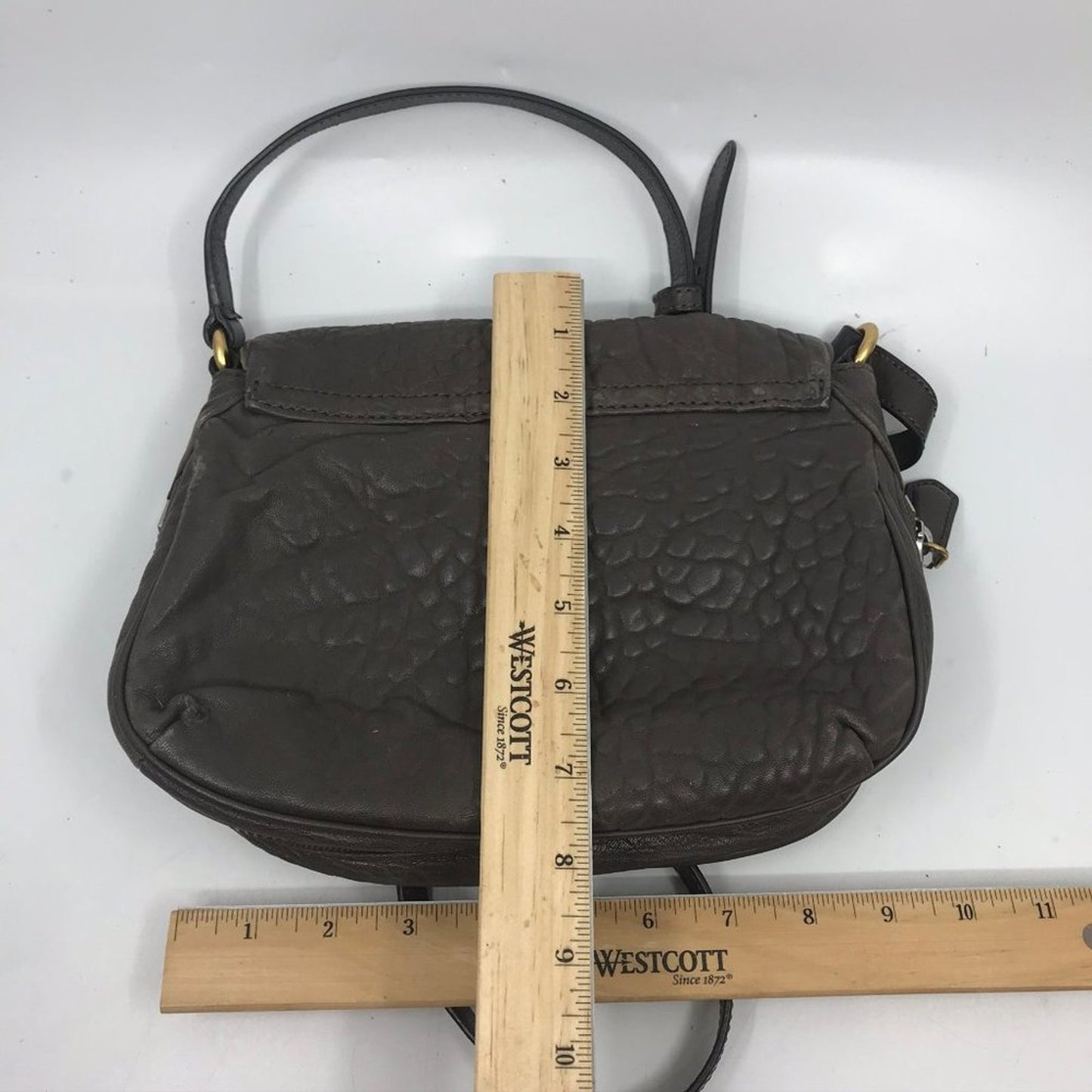Marc Jacobs Dark Brown Rough Leather Crossbody Bag