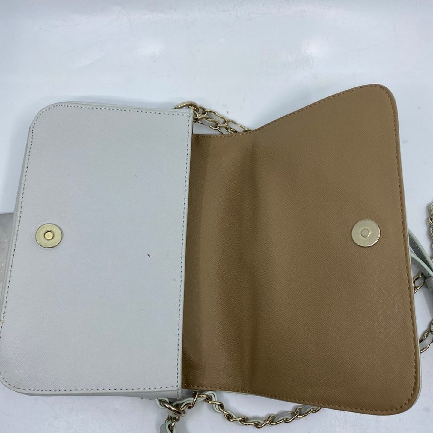 DKNY Silver Leather Crossbody