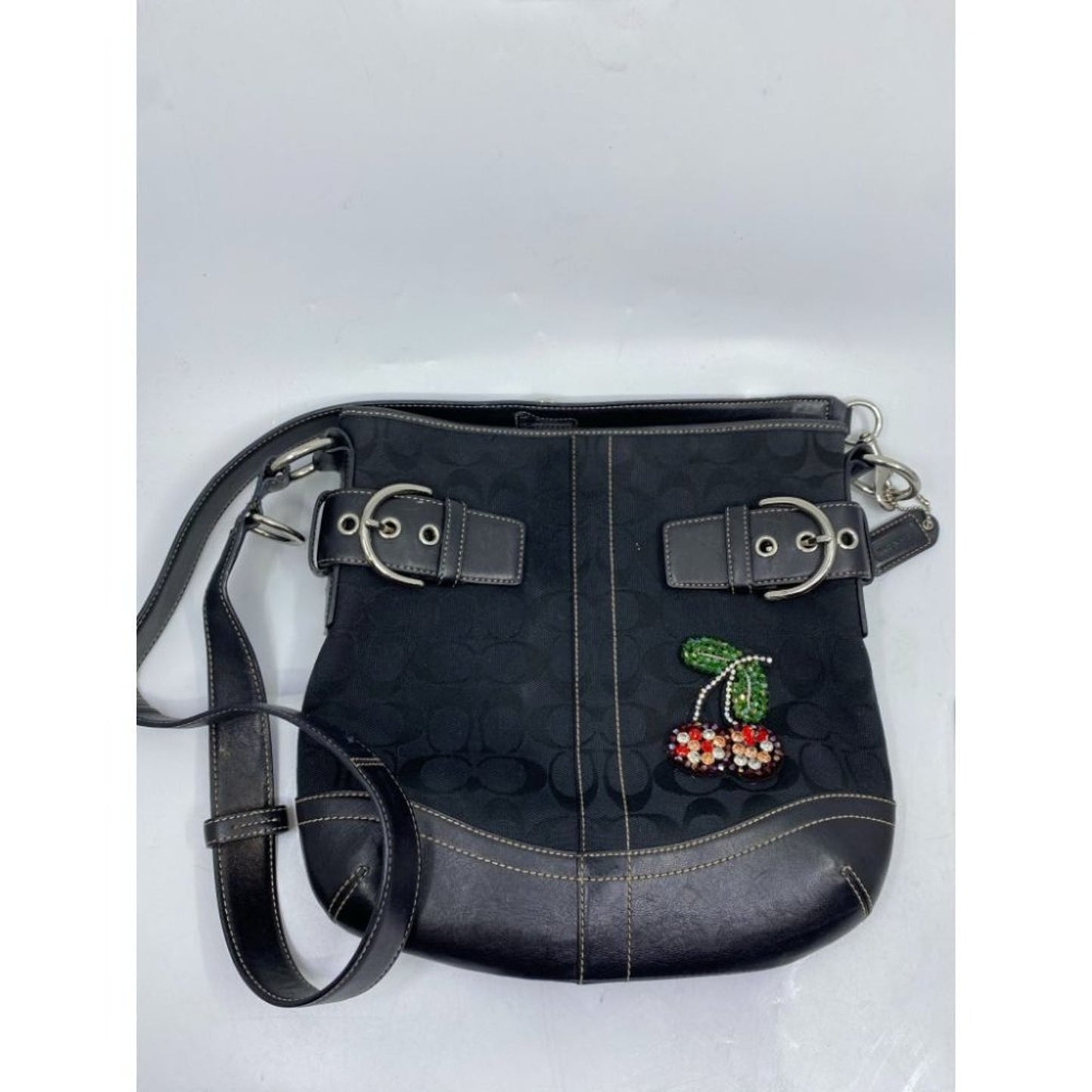 Coach Black Jacquard Fabric Signature Crossbody