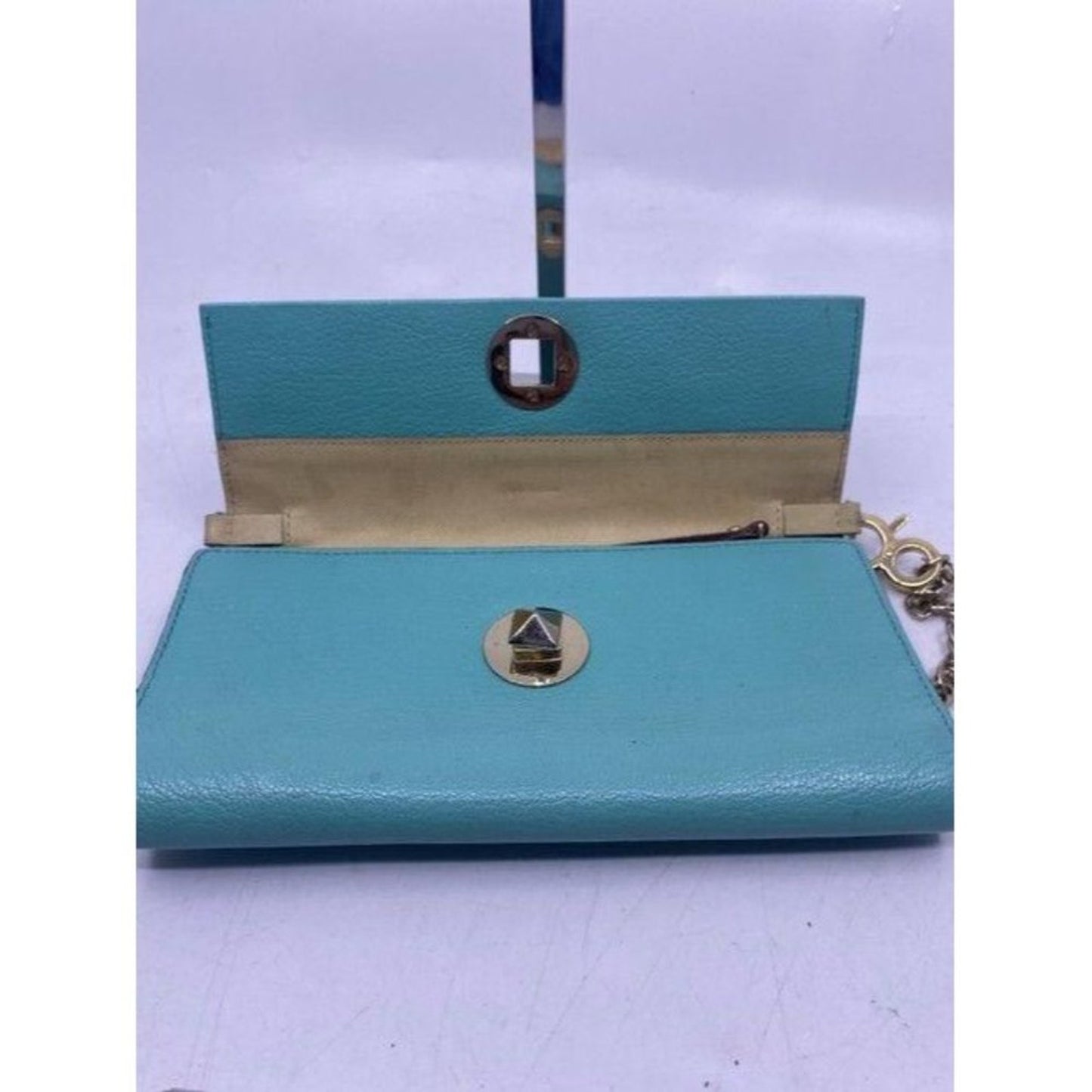 Kate Spade Blue Vintage Leather Mirror Lipstick Ca