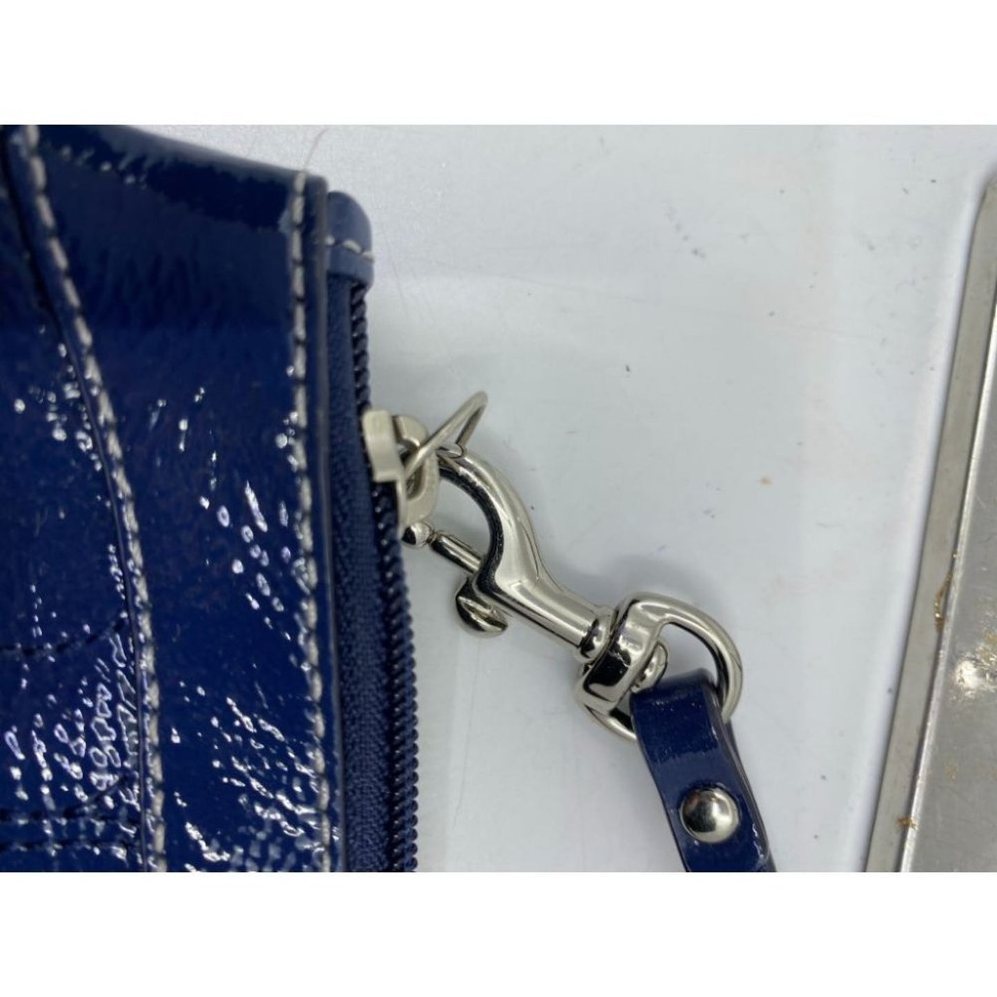 Coach Women's Blue Zipper Wristlet Bag
