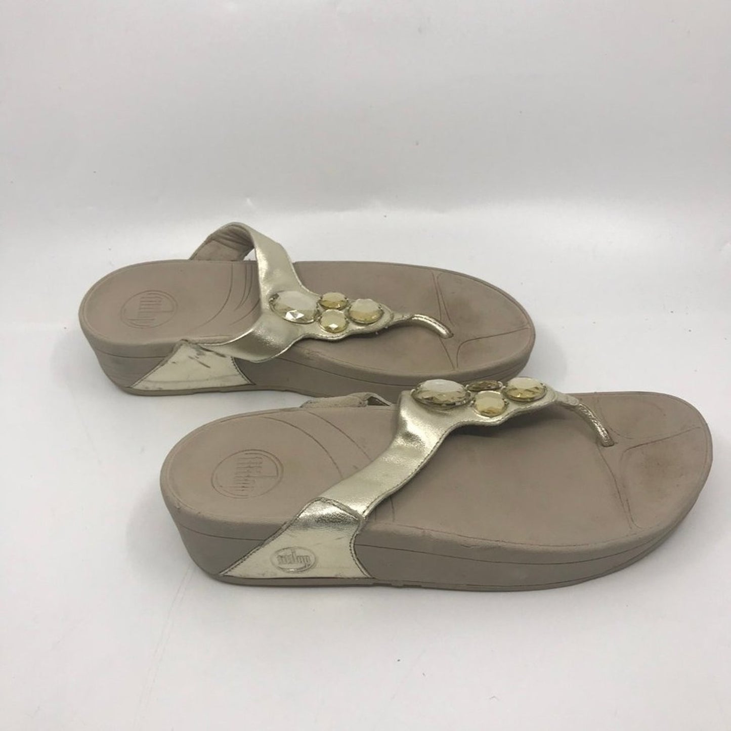 Fitflop Shine Stone Golden Tan Sandals Size: US 8